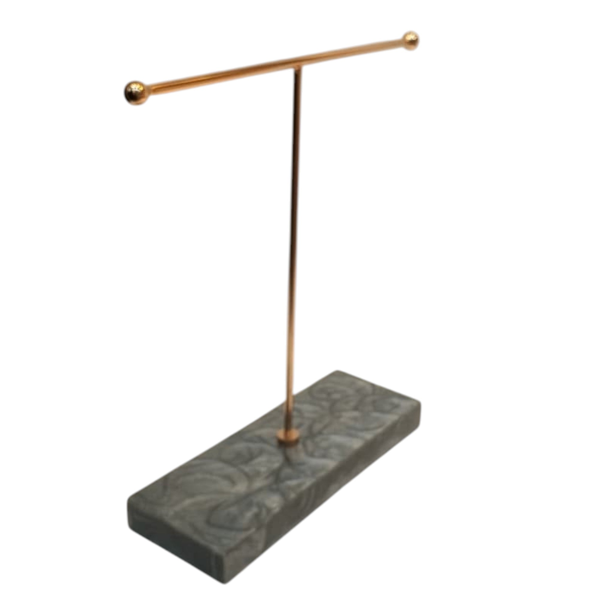  Rose Gold Hand Towel Stand with Black Marble Base 