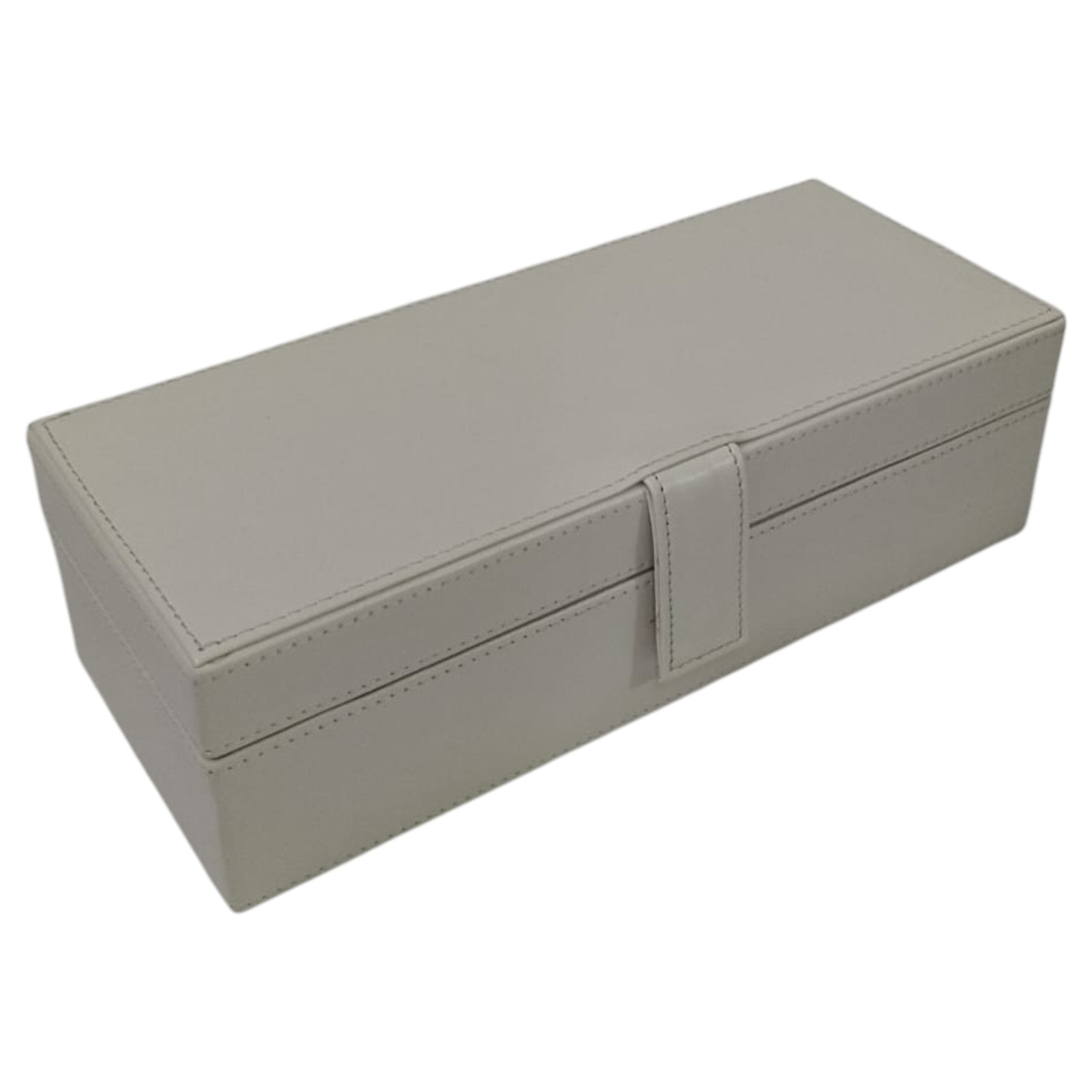 High-Quality Ivory PU Watch Box with Four Compartments