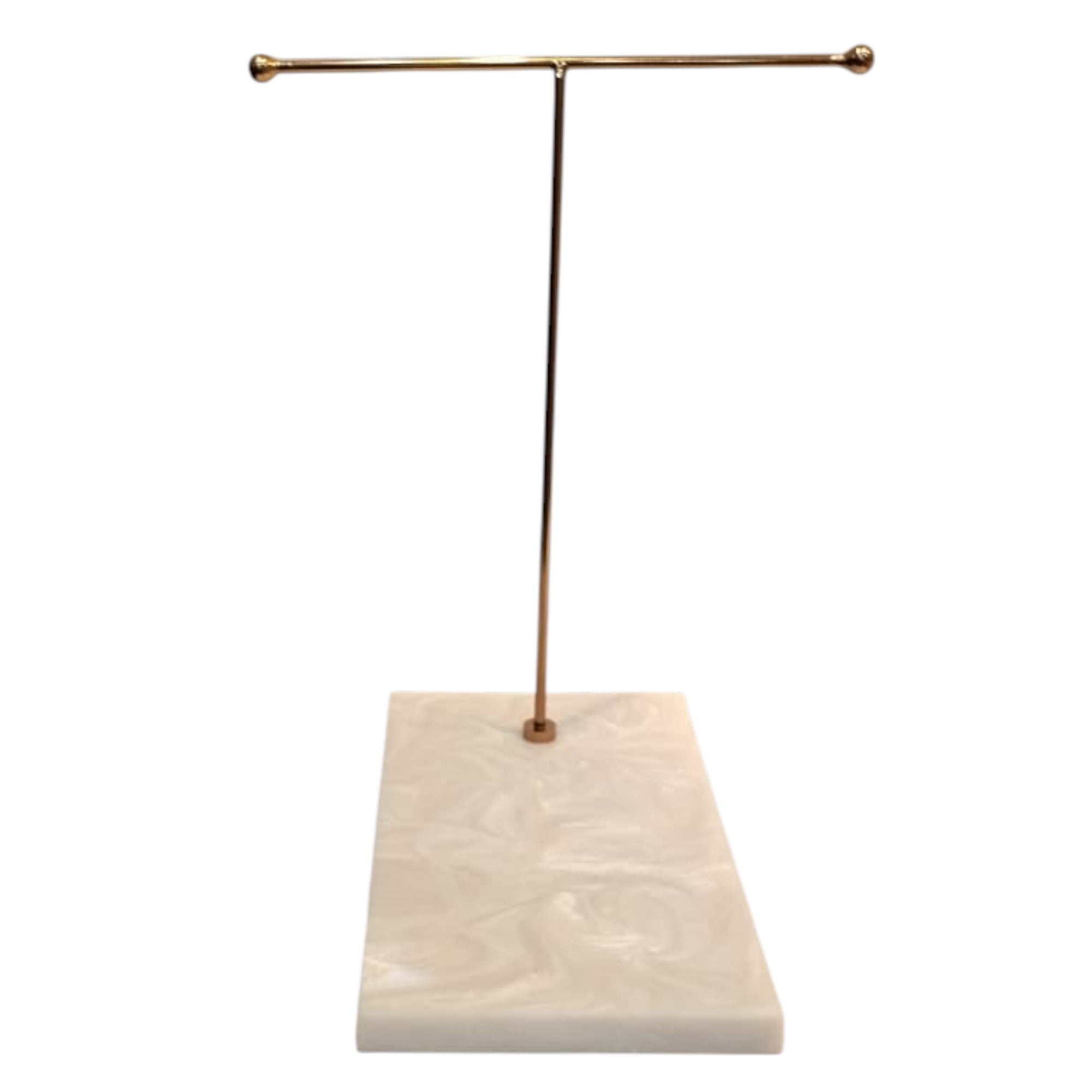 Premium Rose Gold Hand Towel Stand with Black White Resin Marble Base