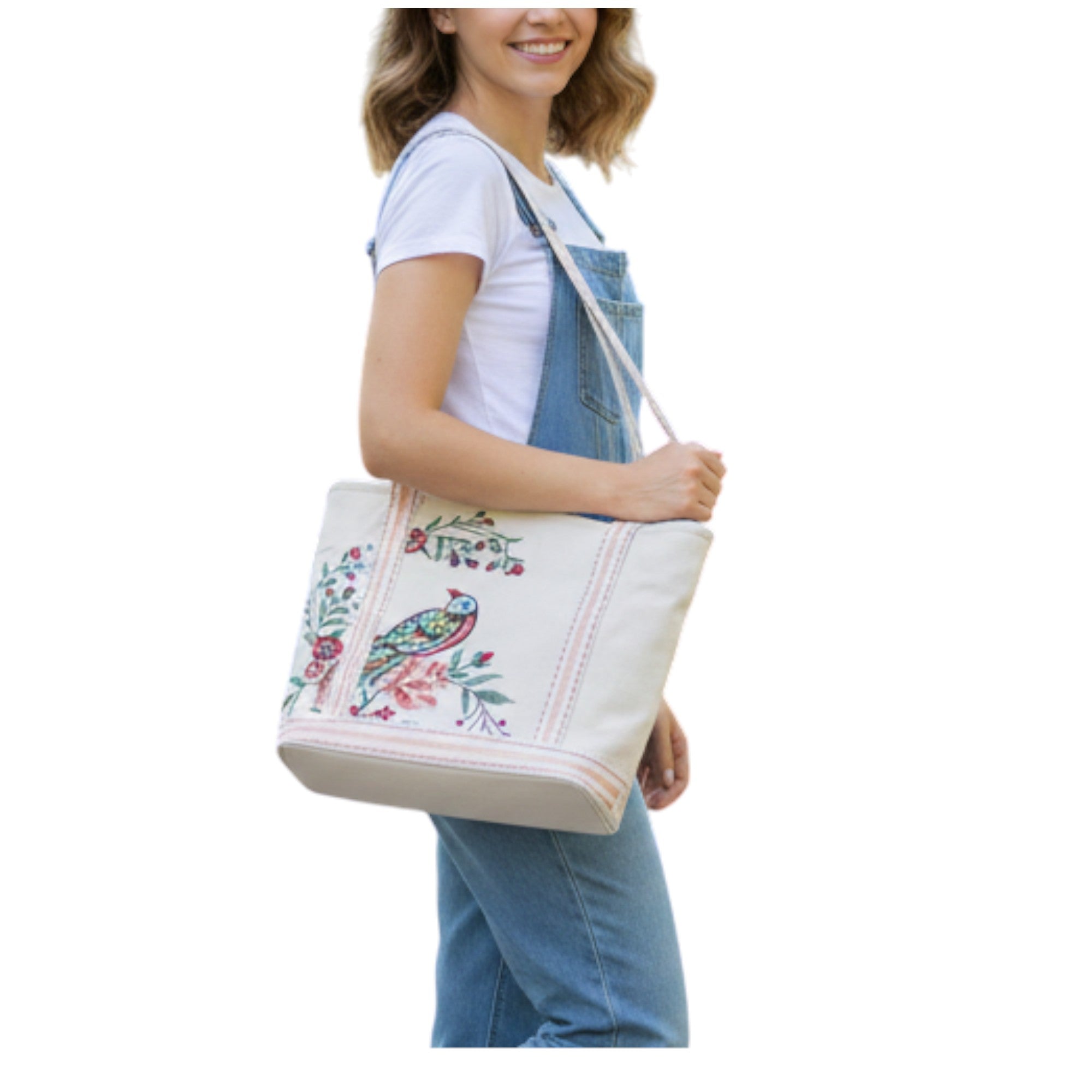 Embroidered Canvas Tote Bag.