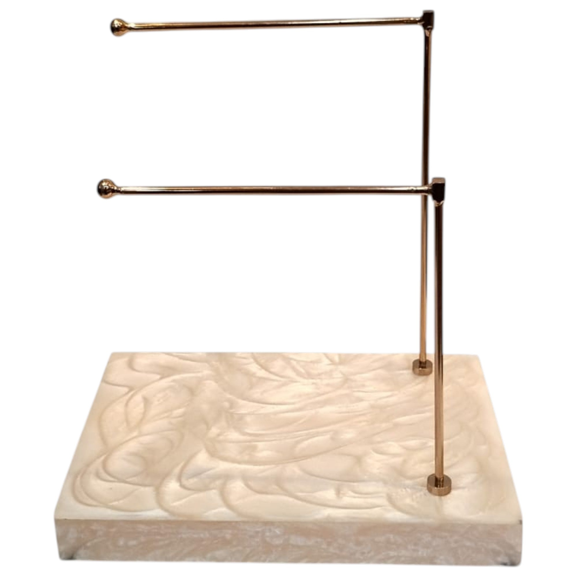 Double Bar Hand Towel Stand with Design Resin Base