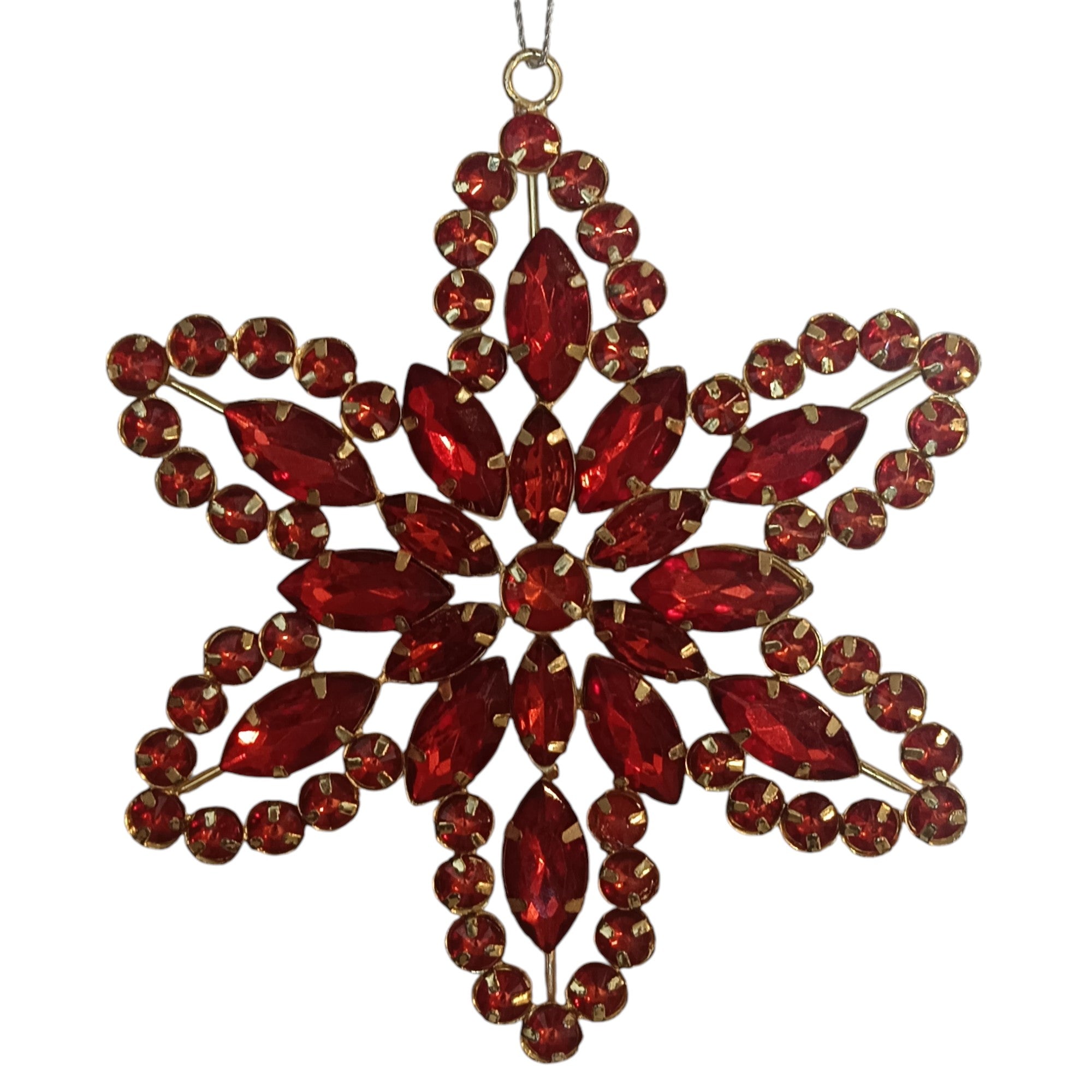 Jewelled Snowflake Hanging Ornaments for Christmas Tree