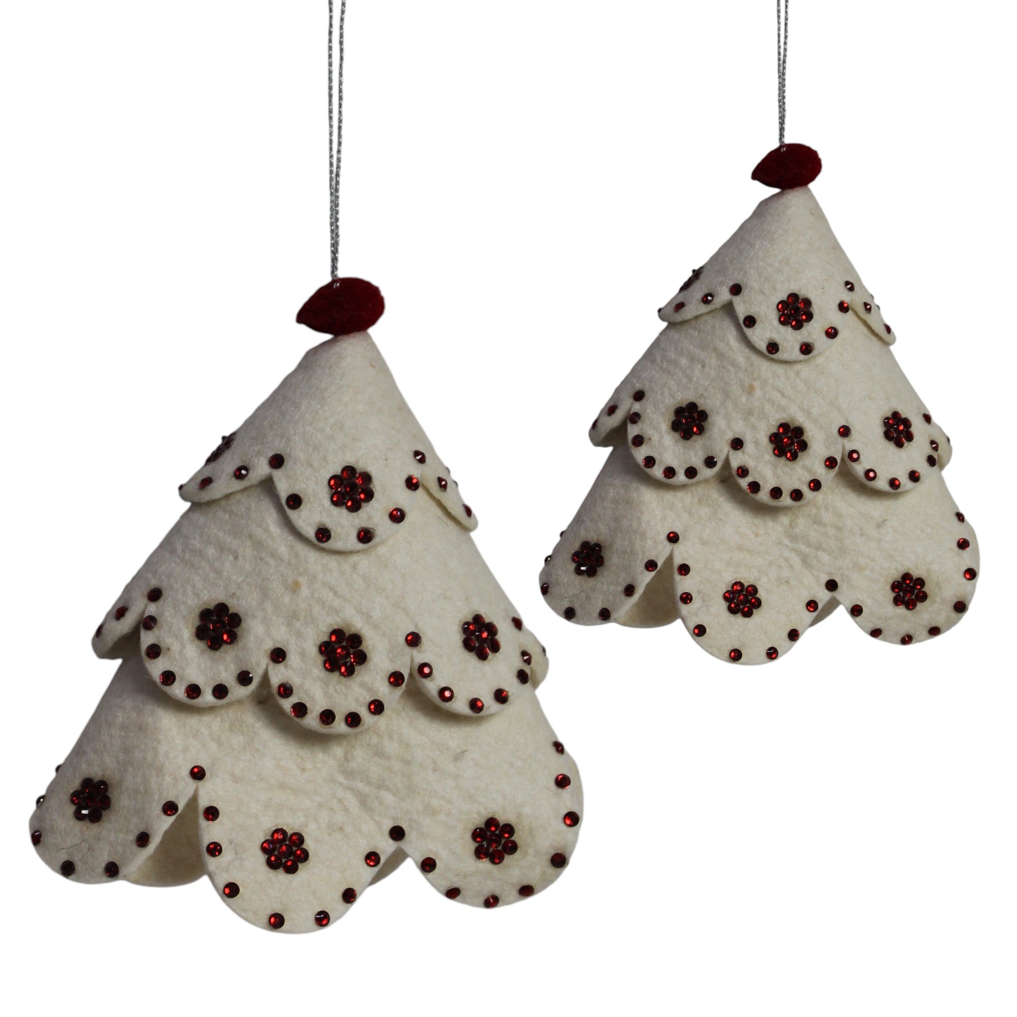  Set of 2 Skirt Shaped Christmas Ornament Tree Hanging 
