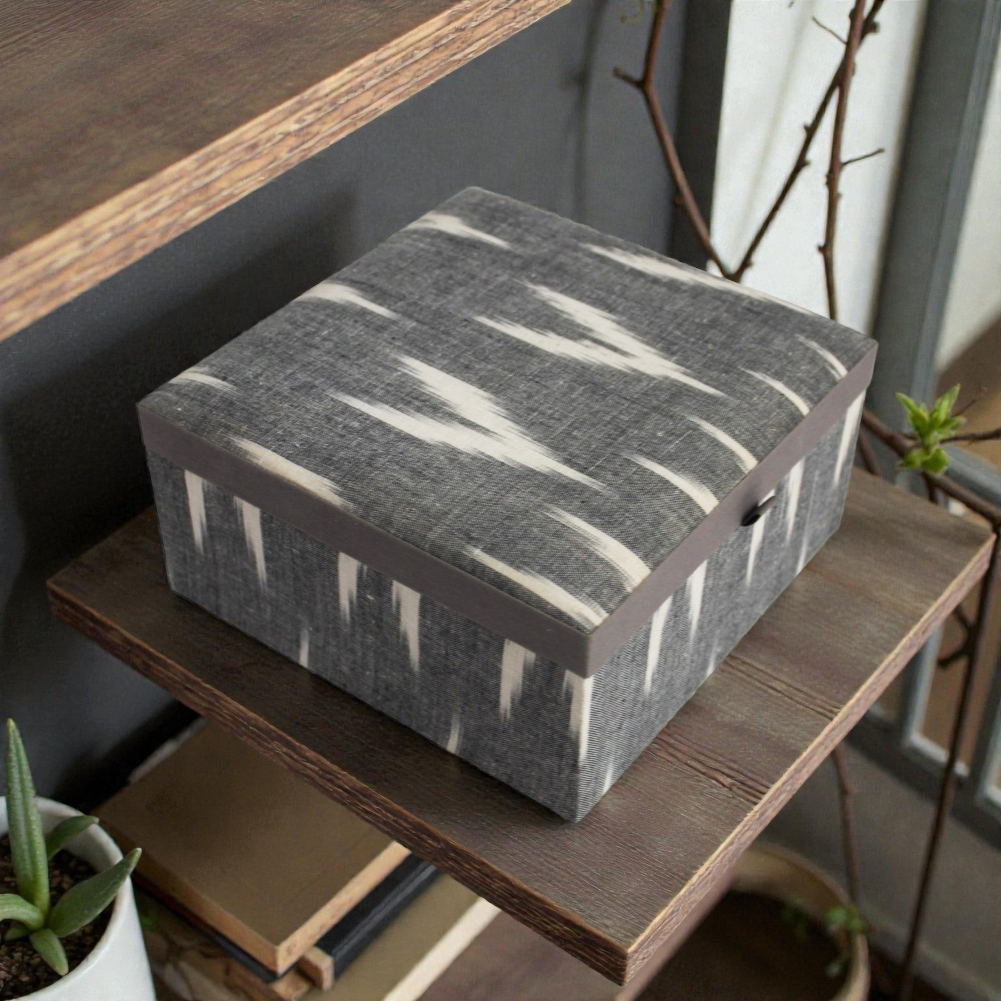 Monochrome Weave Fabric Keepsake Box