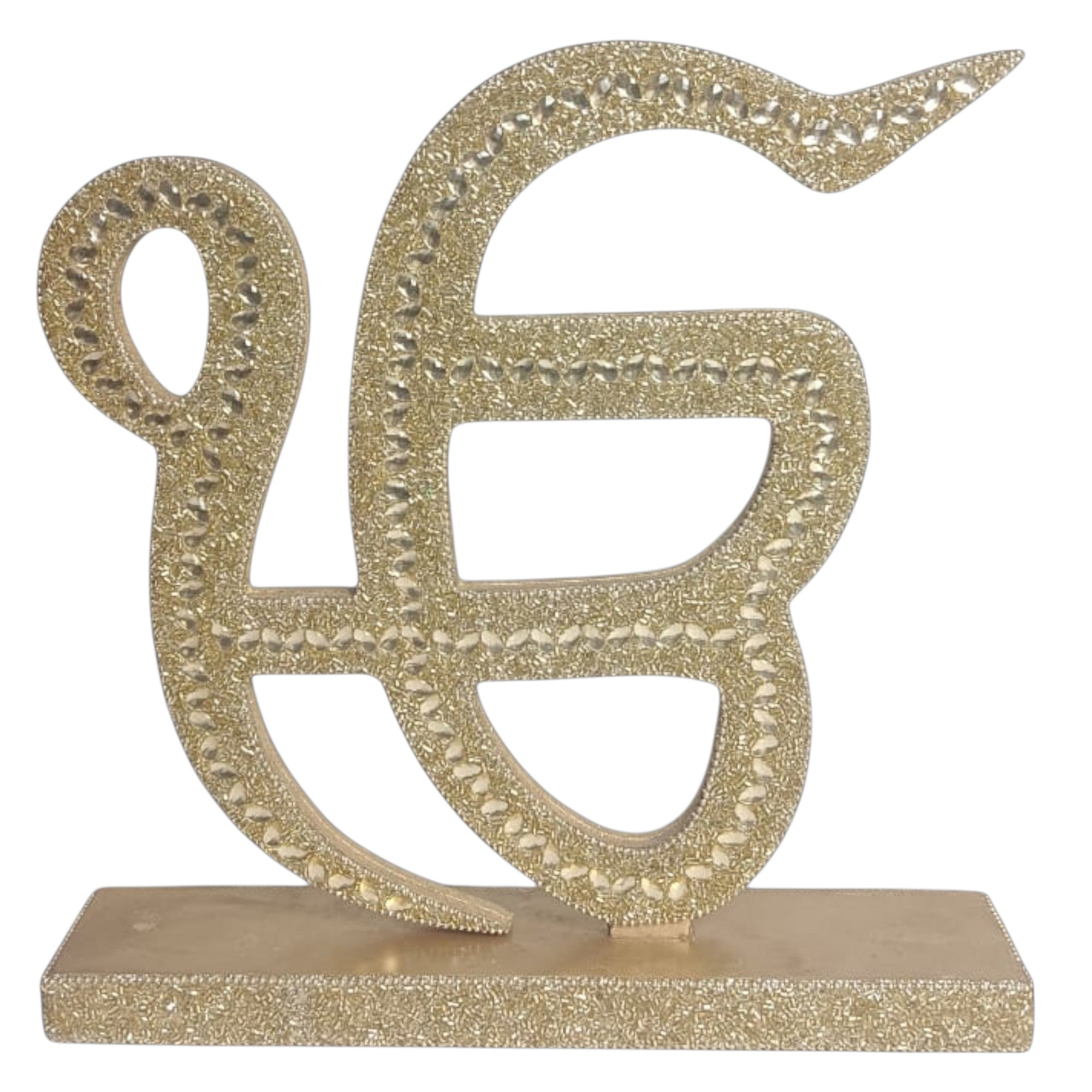 Golden Beaded "Ek Onkar" Table Top