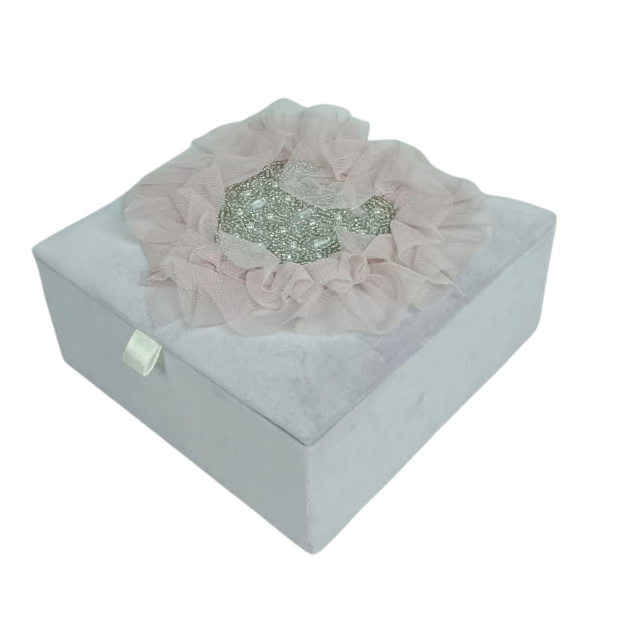 "Lavender Lace" Beaded Velvet Jewellery Box