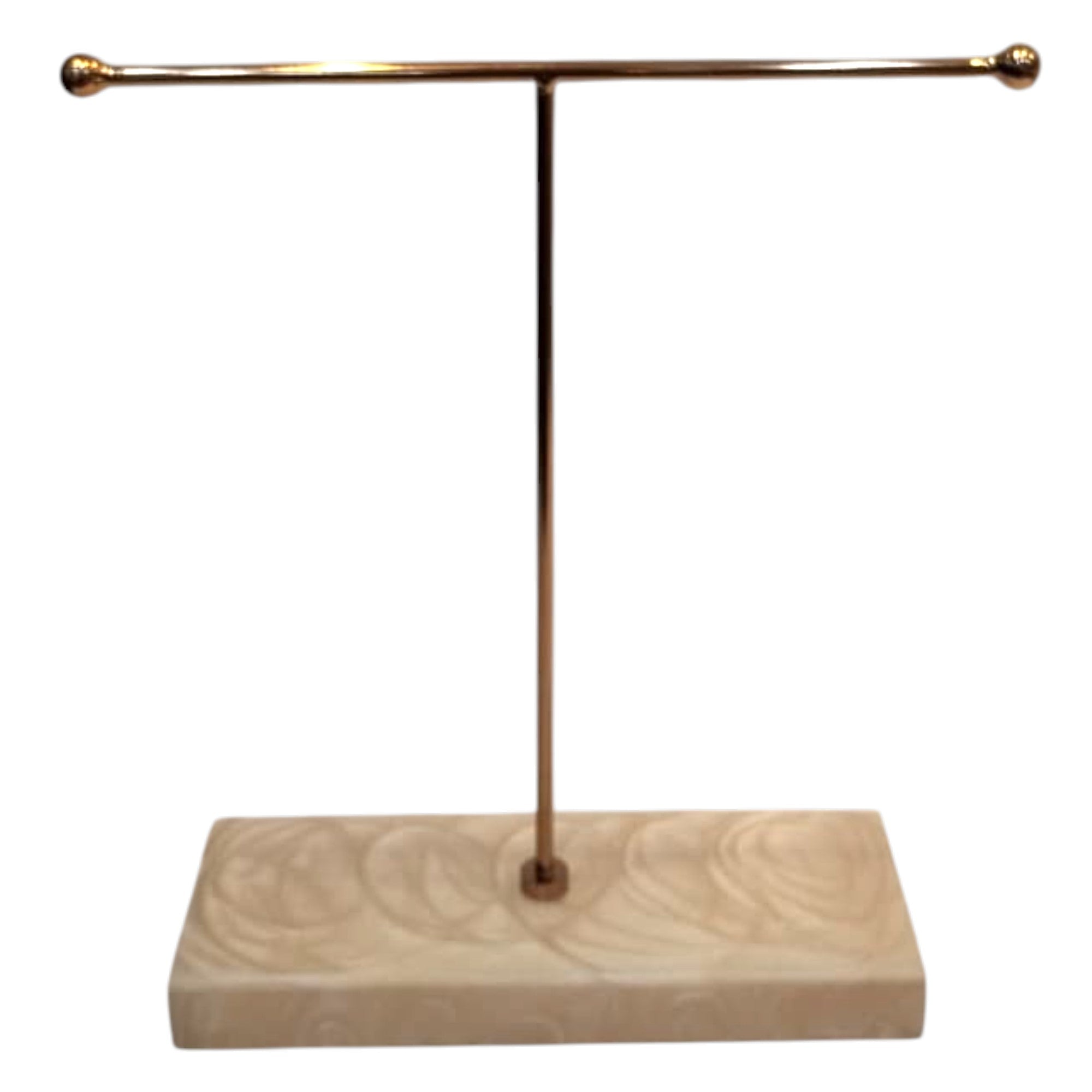 Premium Rose Gold Hand Towel Stand with Ivory Resin Marble Base