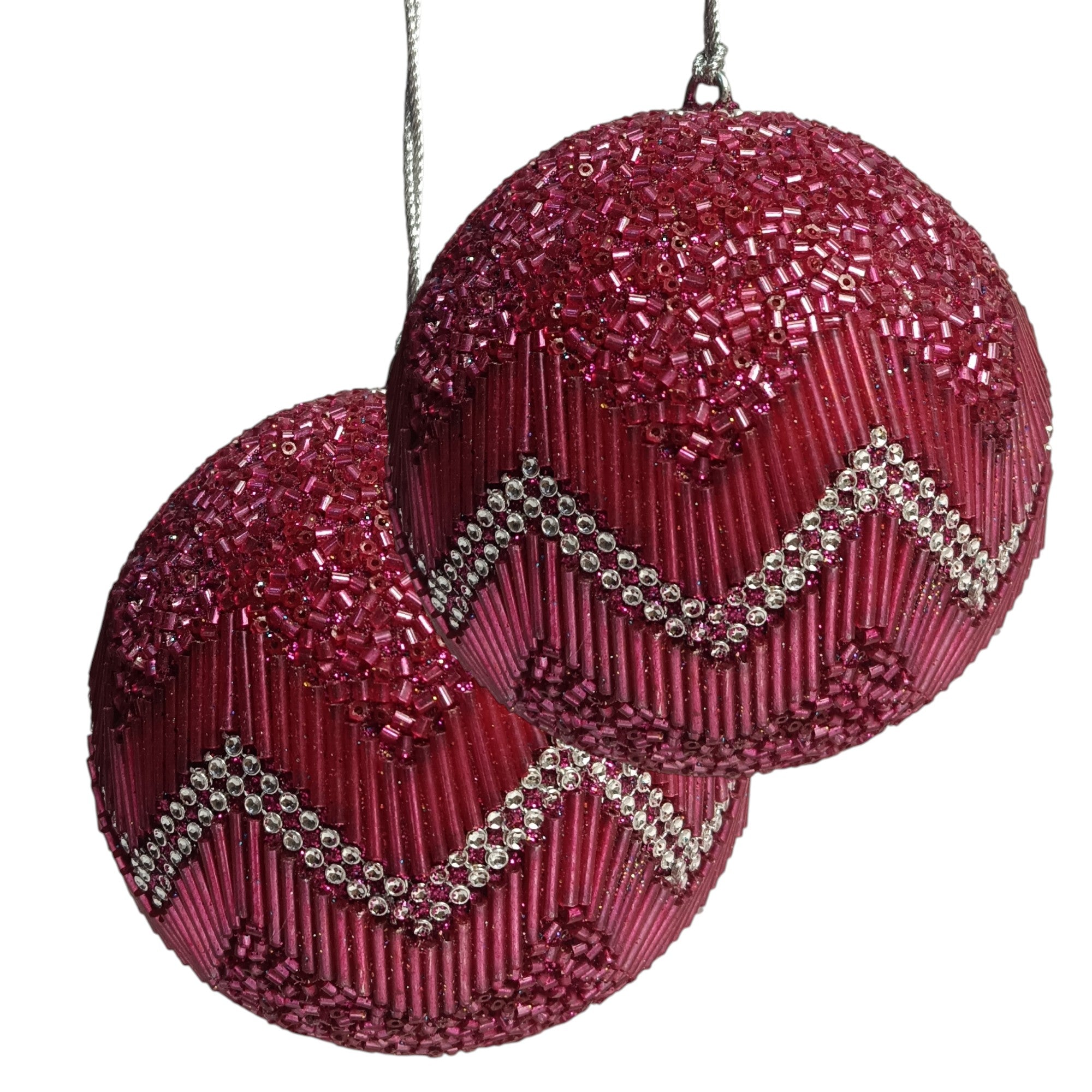  Set of 2 Christmas Tree Hanging Balls Ornaments 