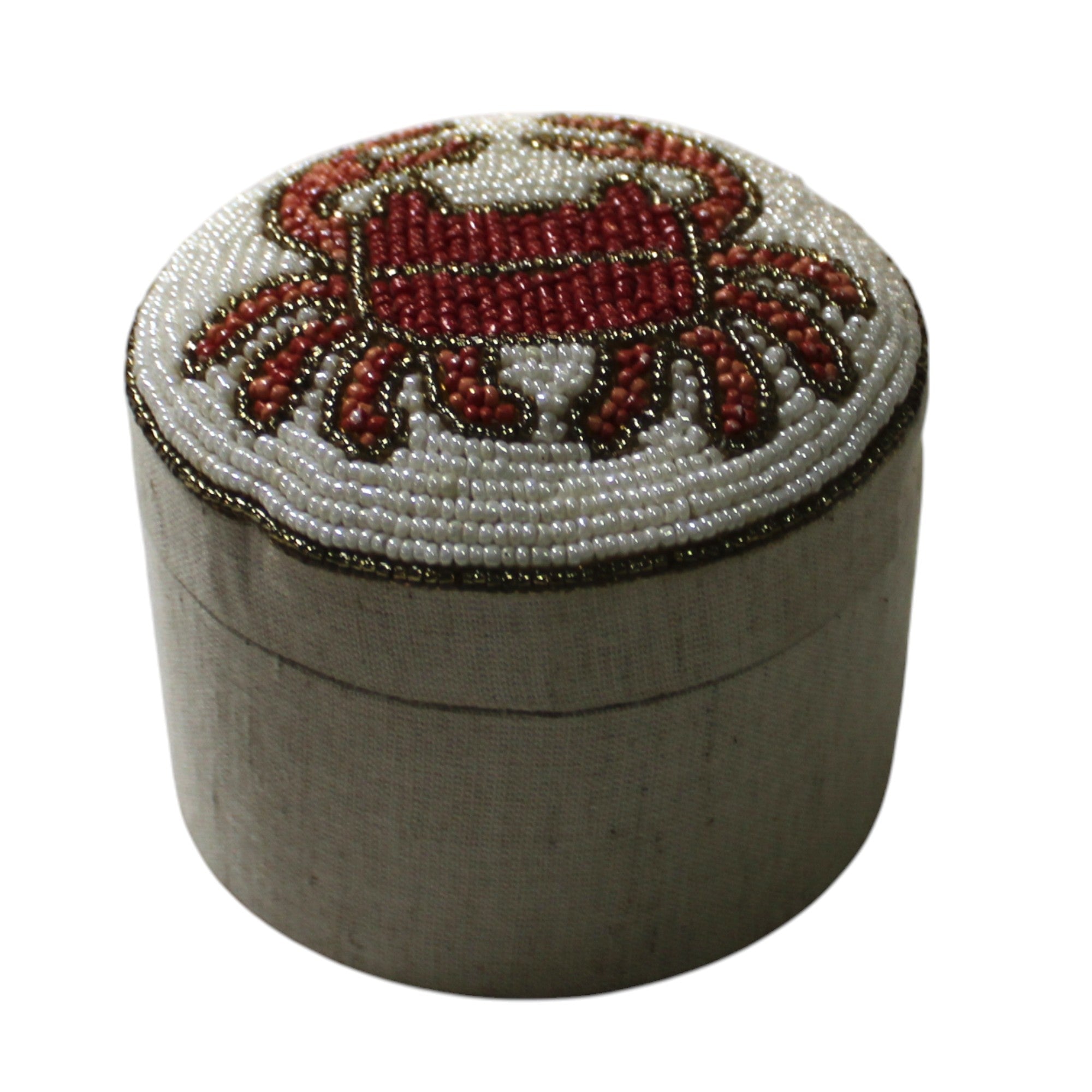 Coastal Artisan Trinket Box with Metallic Crab Motif 