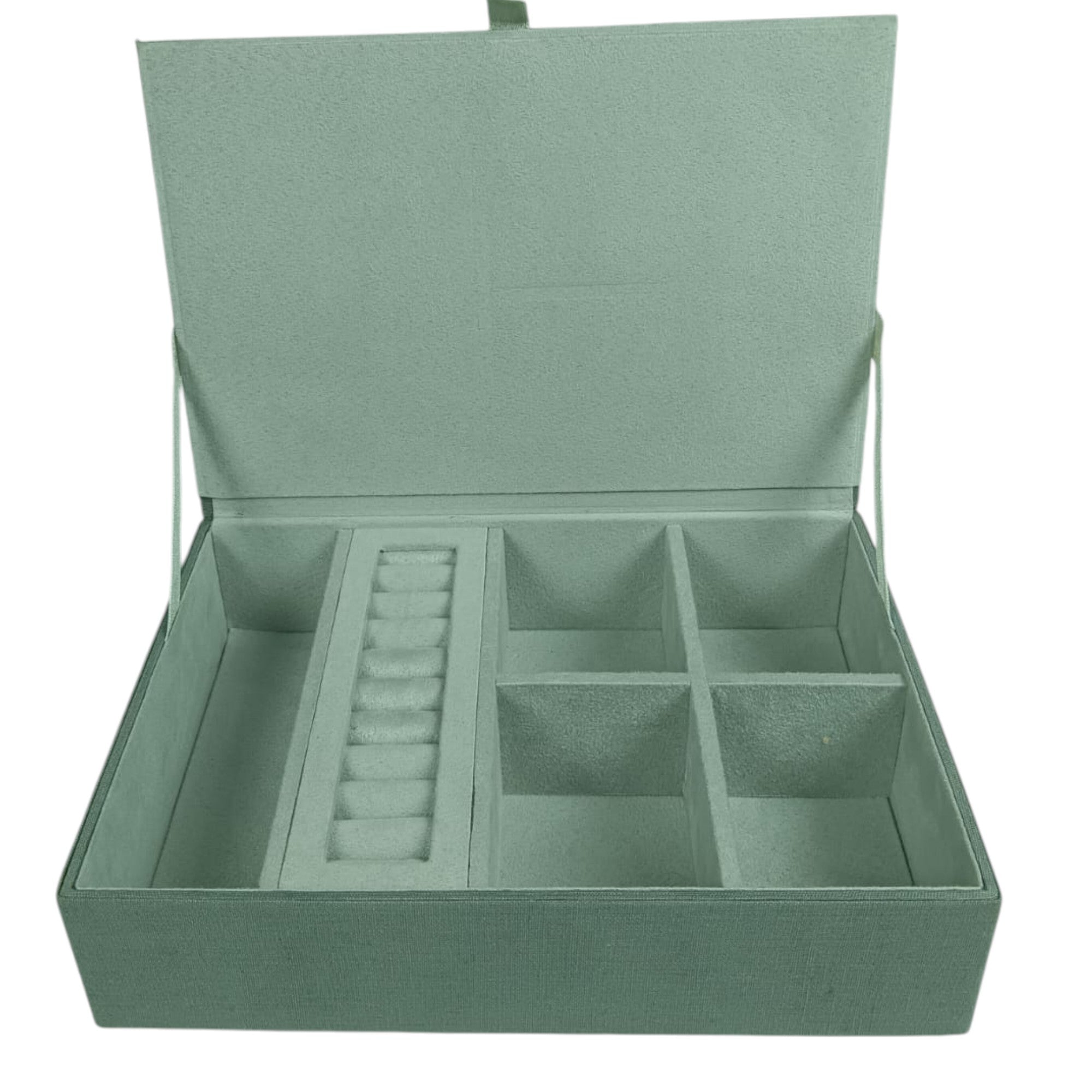 Silver Beaded Rectangular Jewelry Box