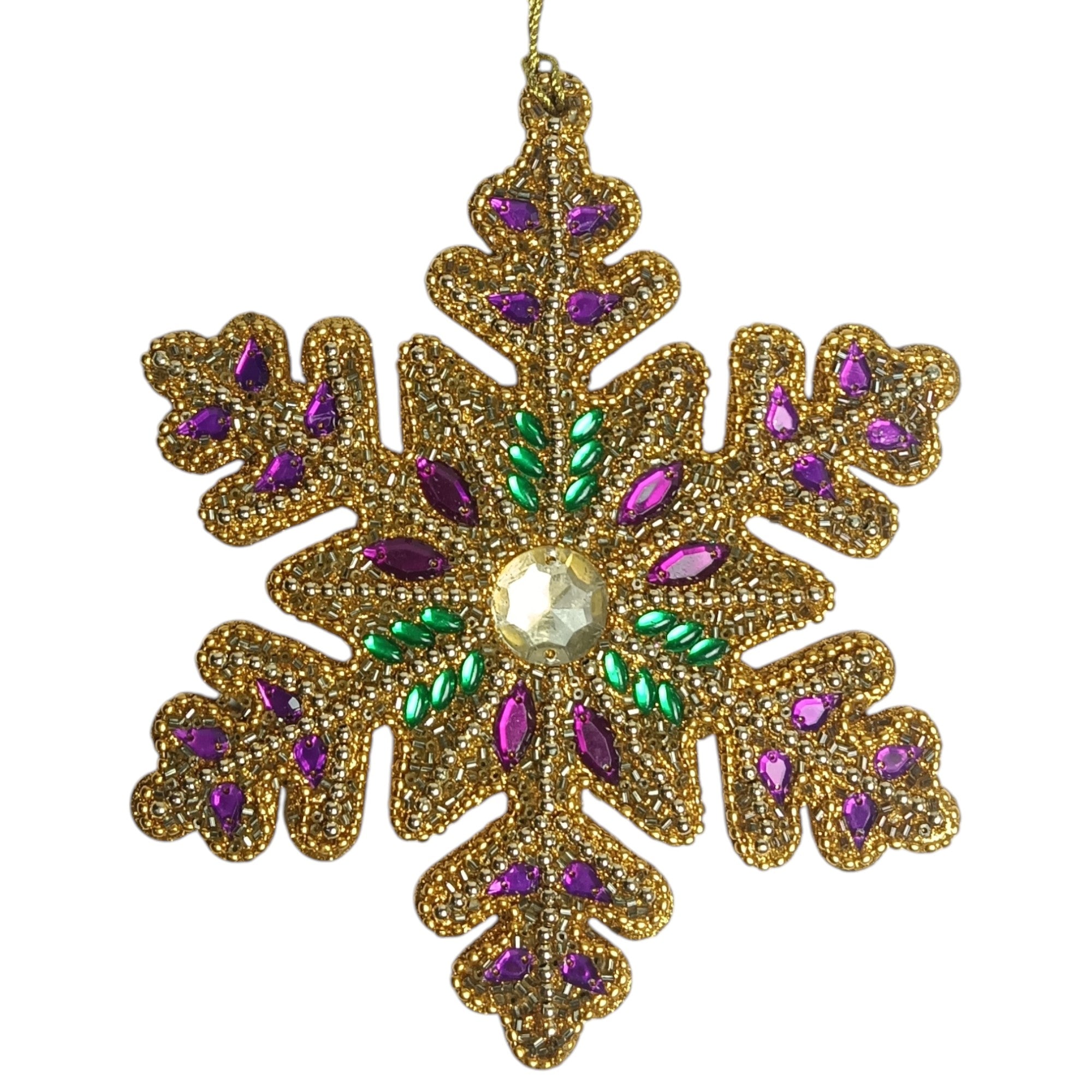 Beaded Snowflake Decorative Christmas Tree Ornament 