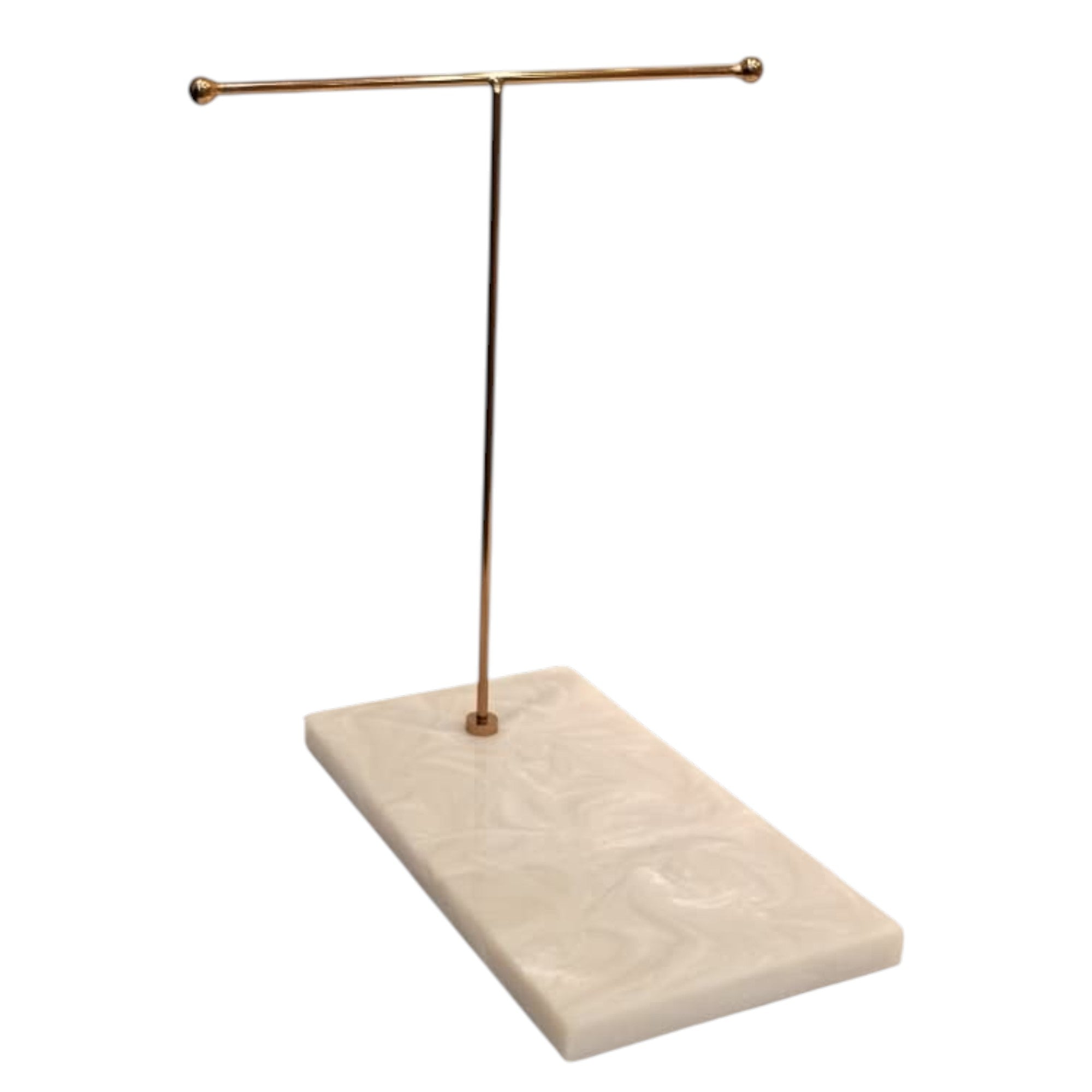 Premium Rose Gold Hand Towel Stand with Black White Resin Marble Base