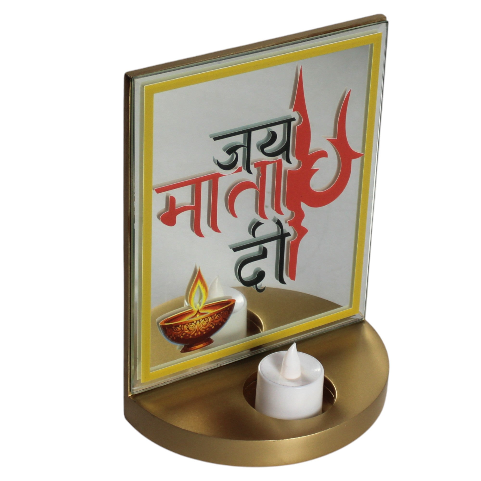 Designer Glass Jai Mata Di Tabletop for Navratri