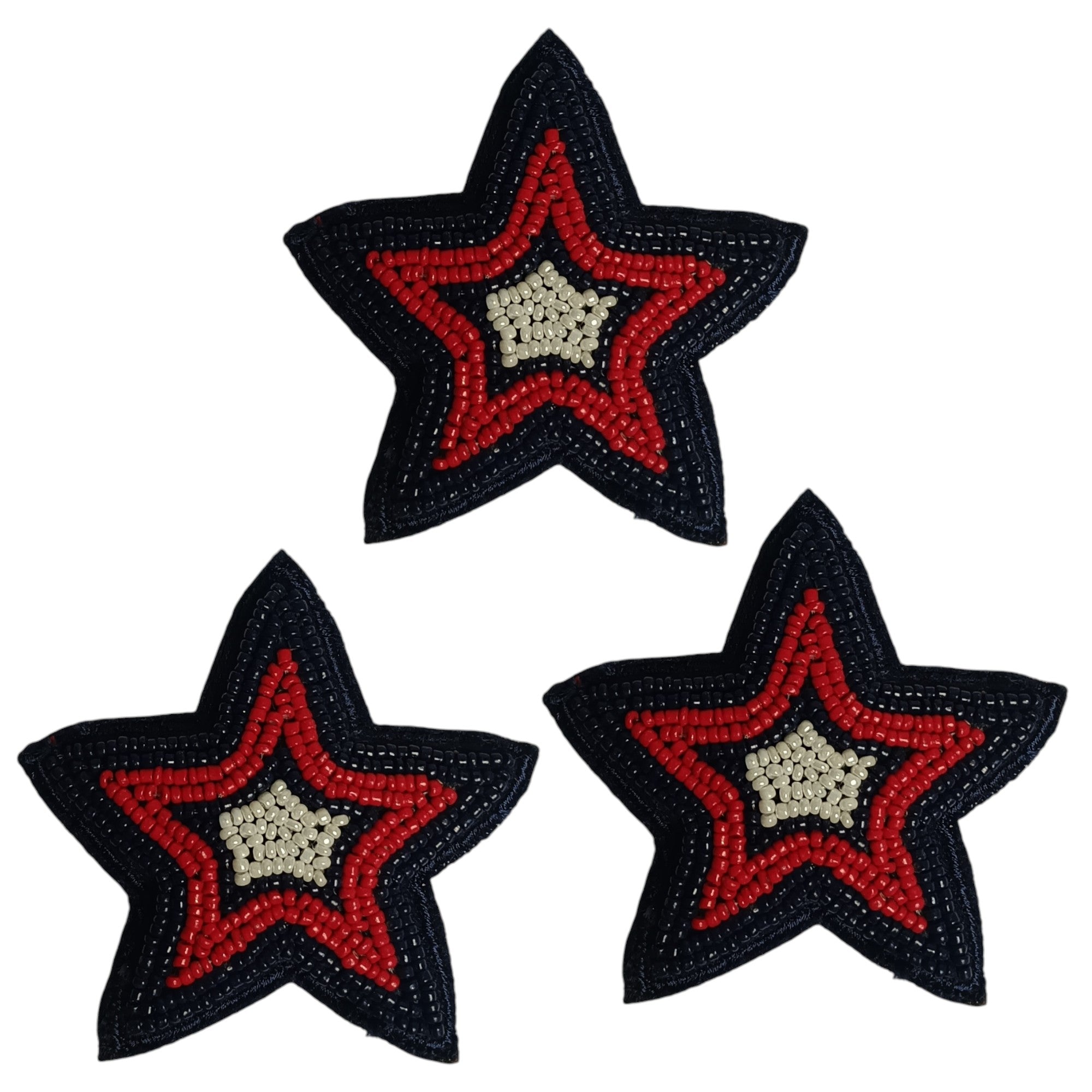 Set of 3 Beaded Star Shaped Christmas Ornament