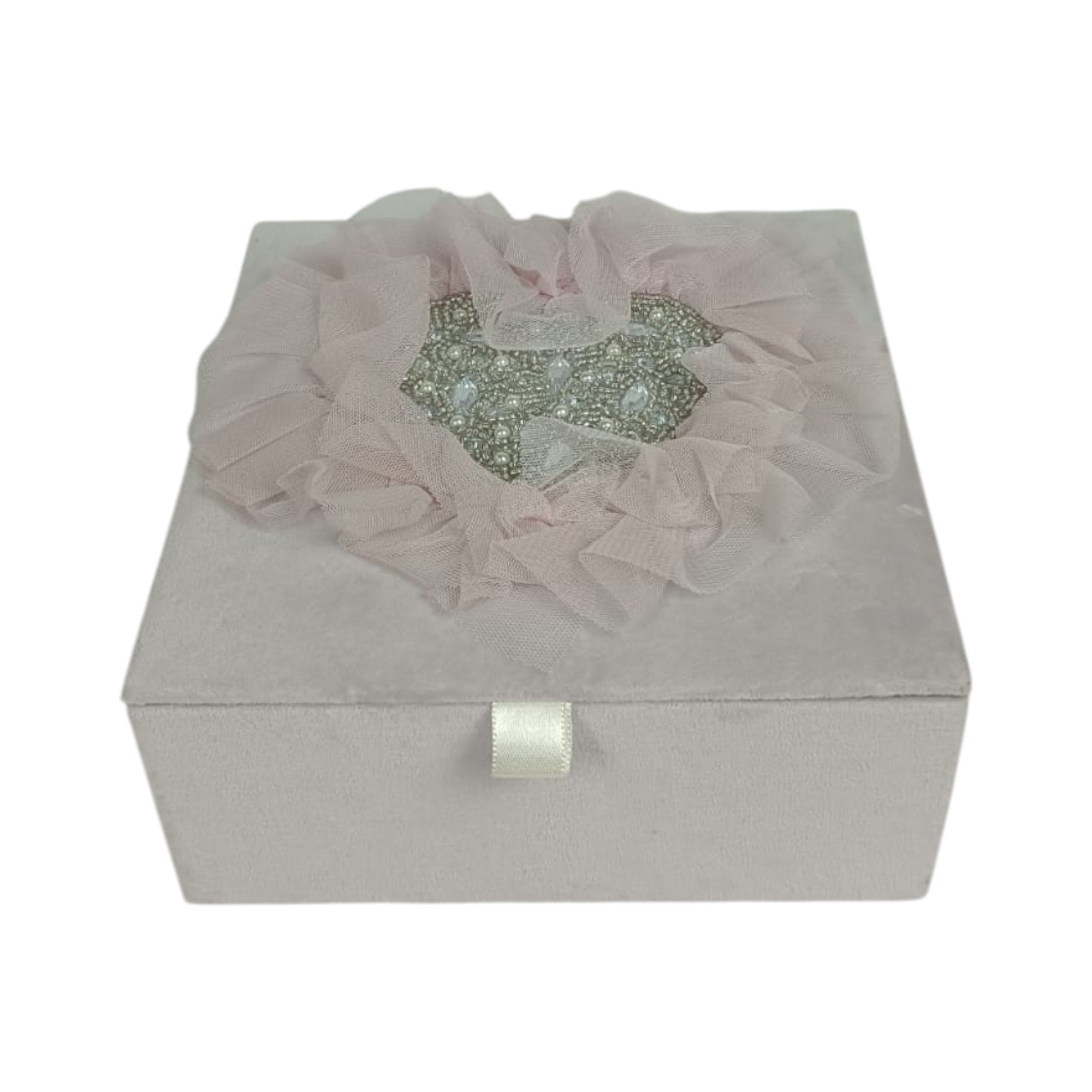 "Lavender Lace" Beaded Velvet Jewellery Box