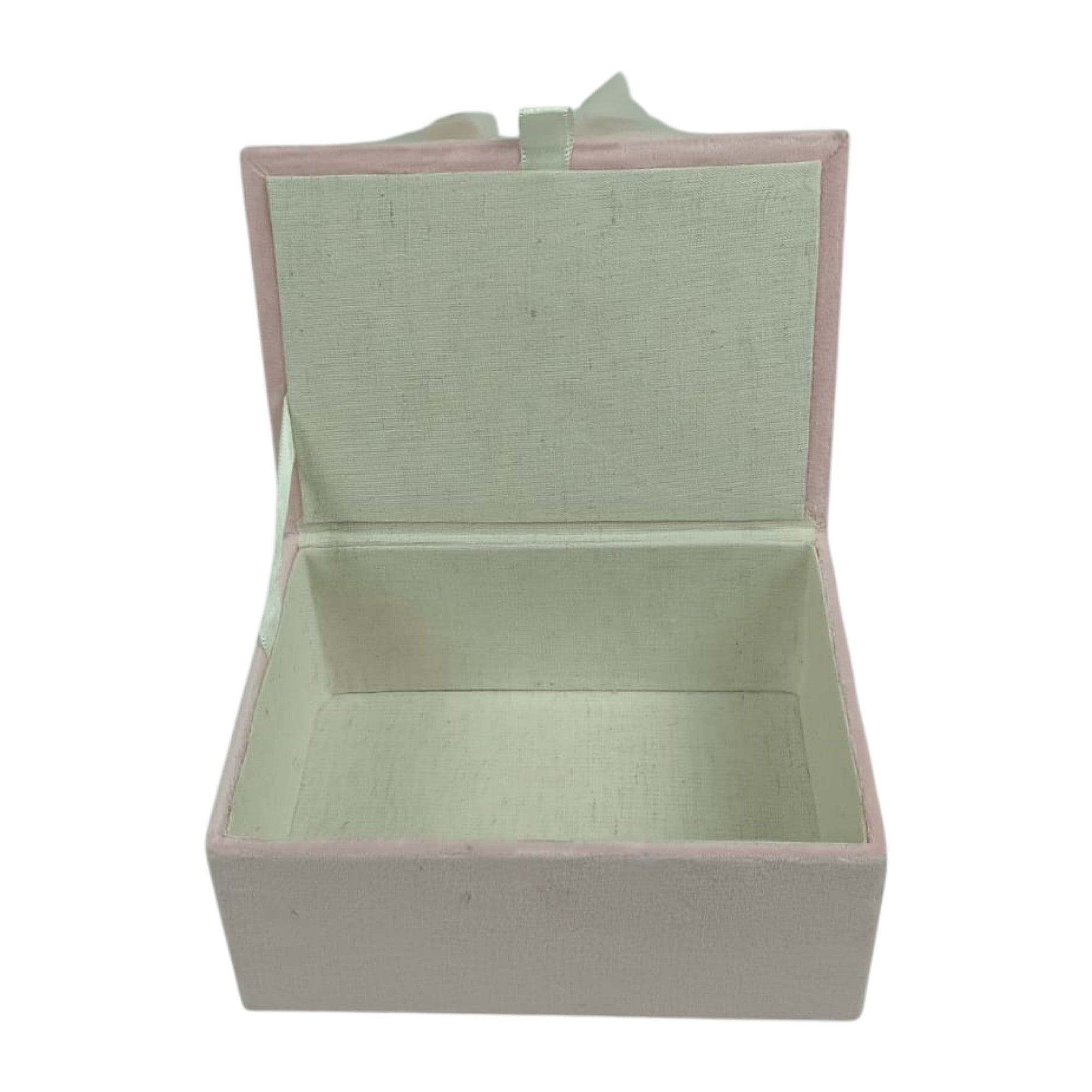 Blush Pink Velvet Jewelry Box with Tulle Ruffle and Pearl Embellishments