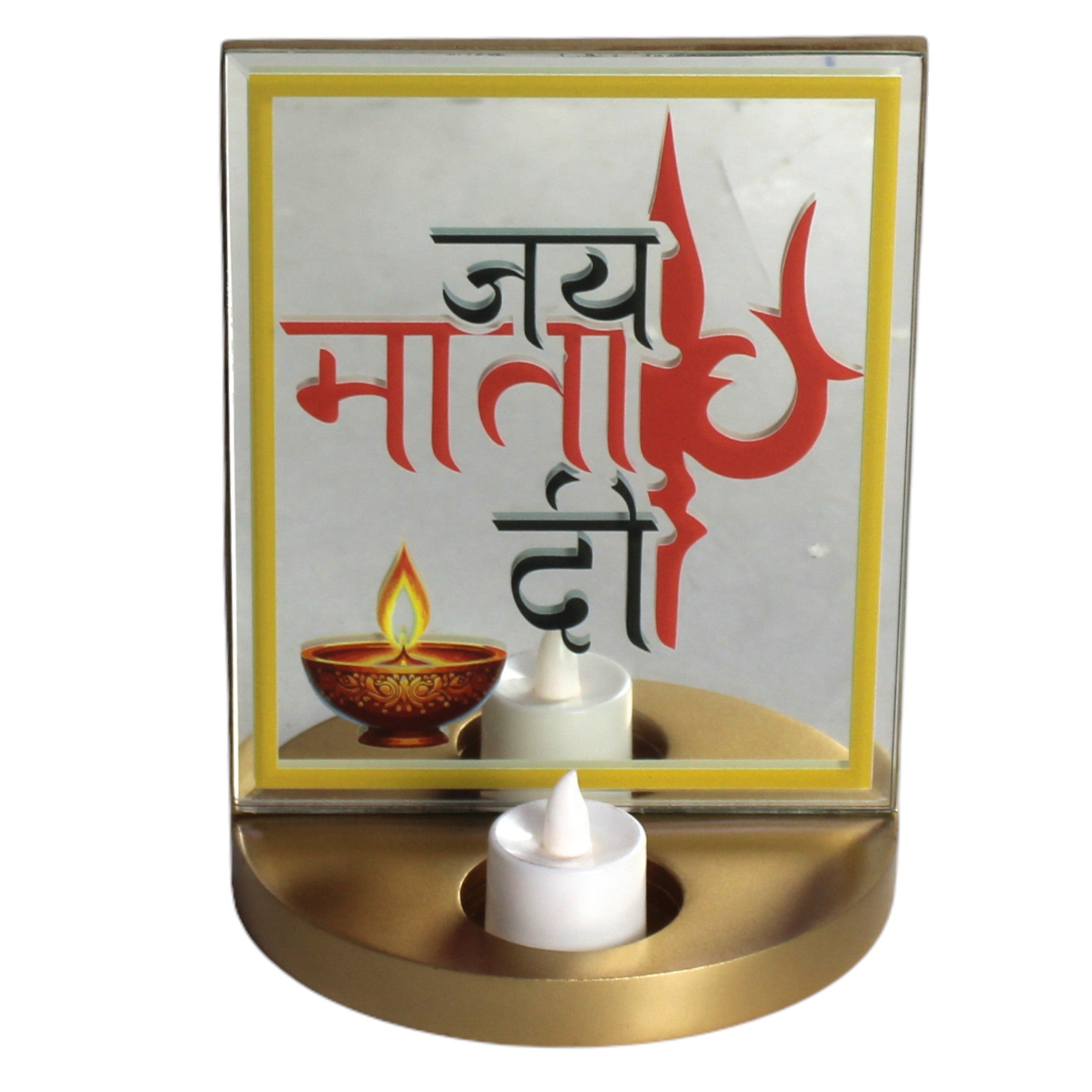 Designer Glass Jai Mata Di Tabletop for Navratri