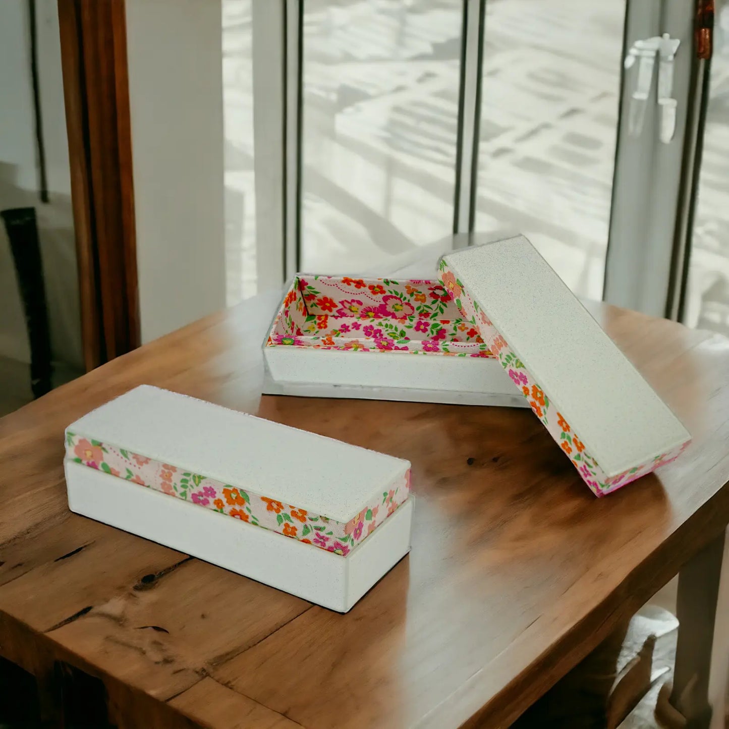 Glass & Printed Fabric Pencil Box