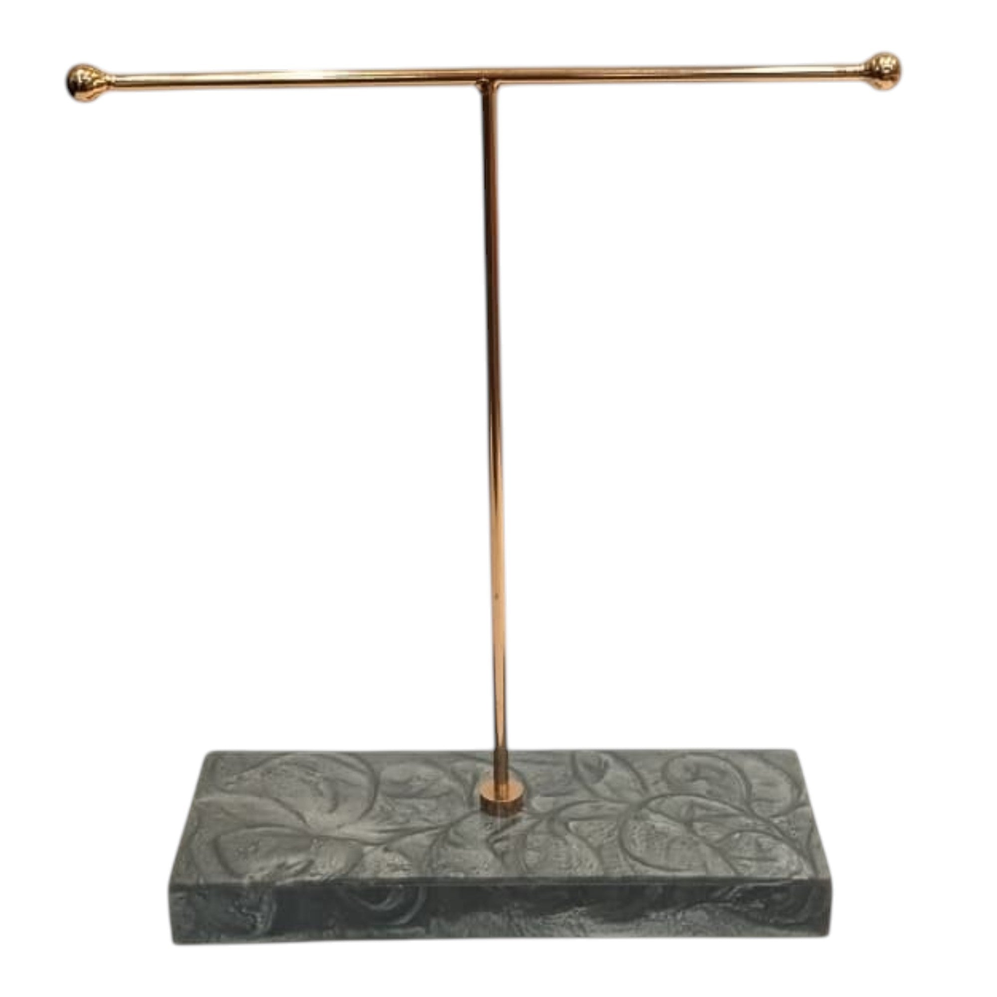 Rose Gold Hand Towel Stand with Black Marble Base