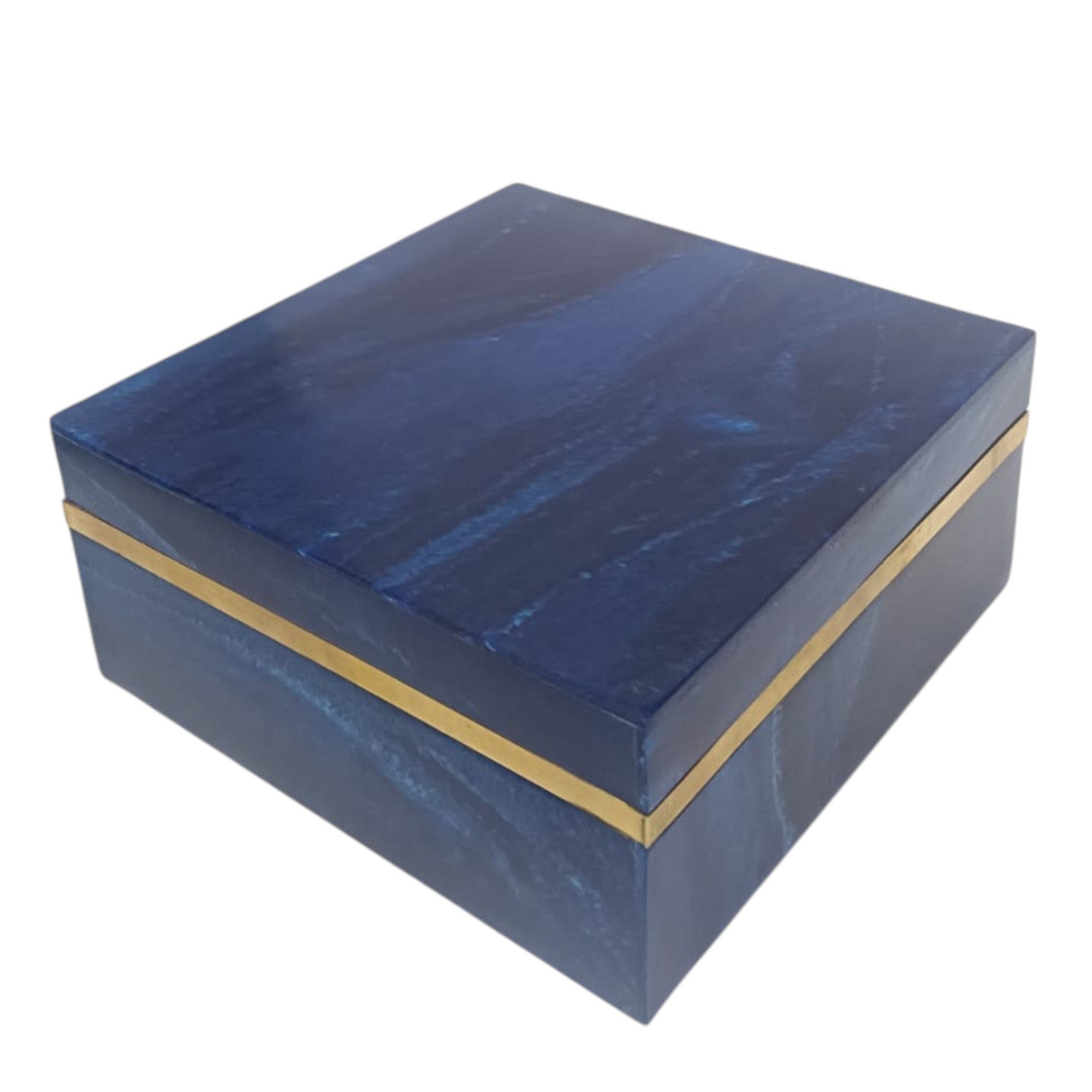 Deep Sea Blue Marbled Jewelry Box