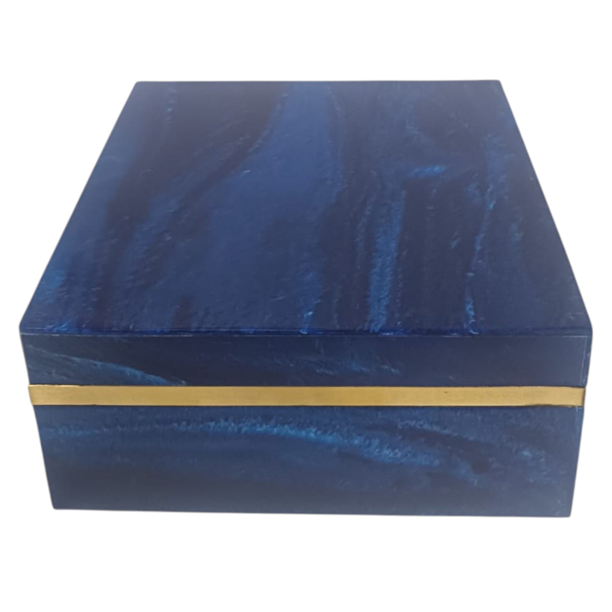 Deep Sea Blue Marbled Jewelry Box