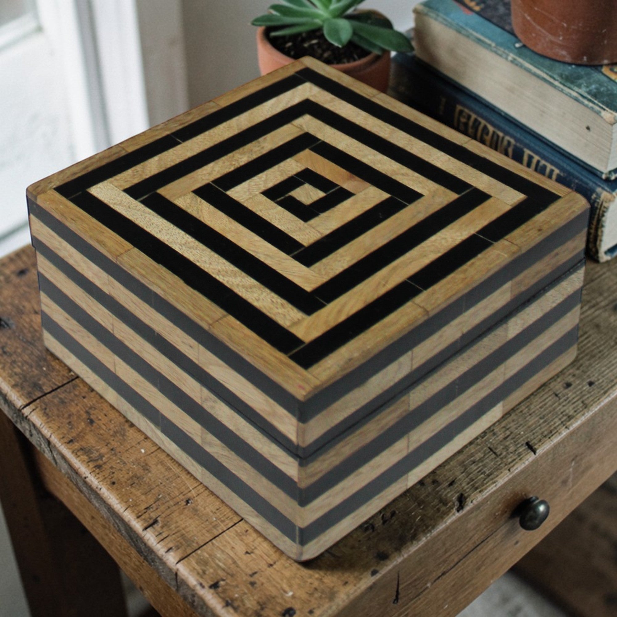 Artisan Inlay Geometric Jewellery Box