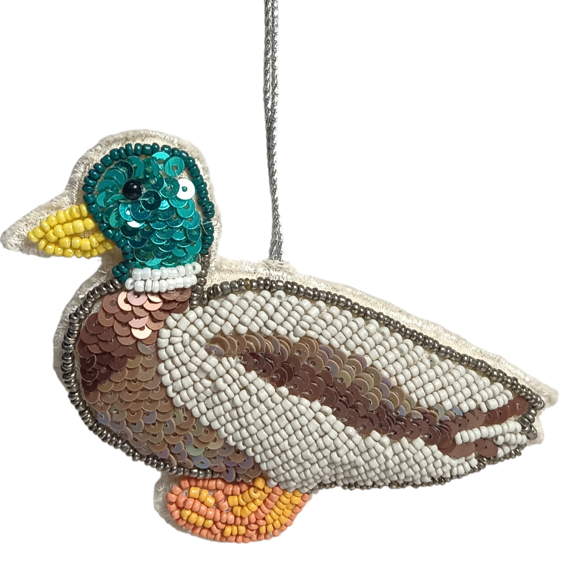 Beaded Bird Shaped Decorative Christmas Tree Ornament
