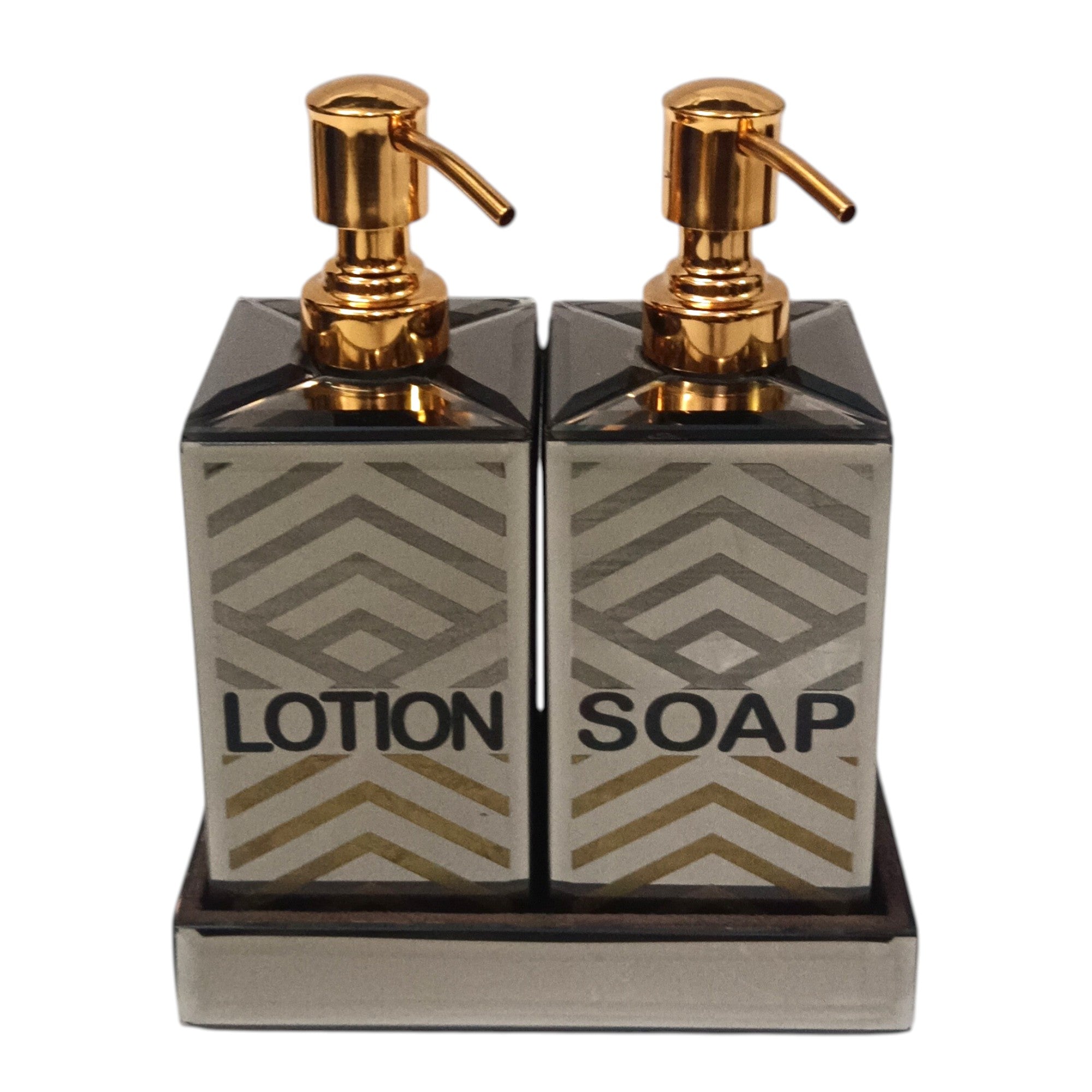 Three-Piece Lotion and Soap Dispenser Set for Modern Bathrooms
