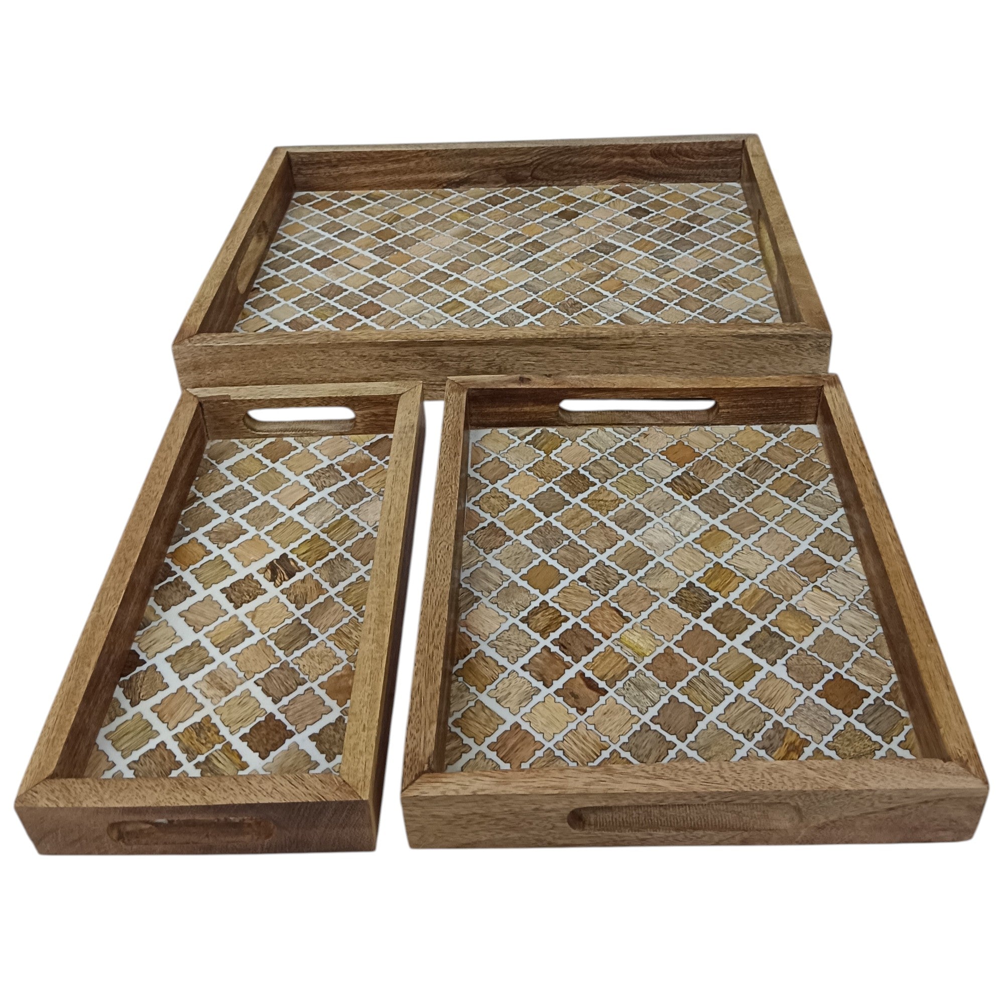 Set of 3 Designer Wooden Tray