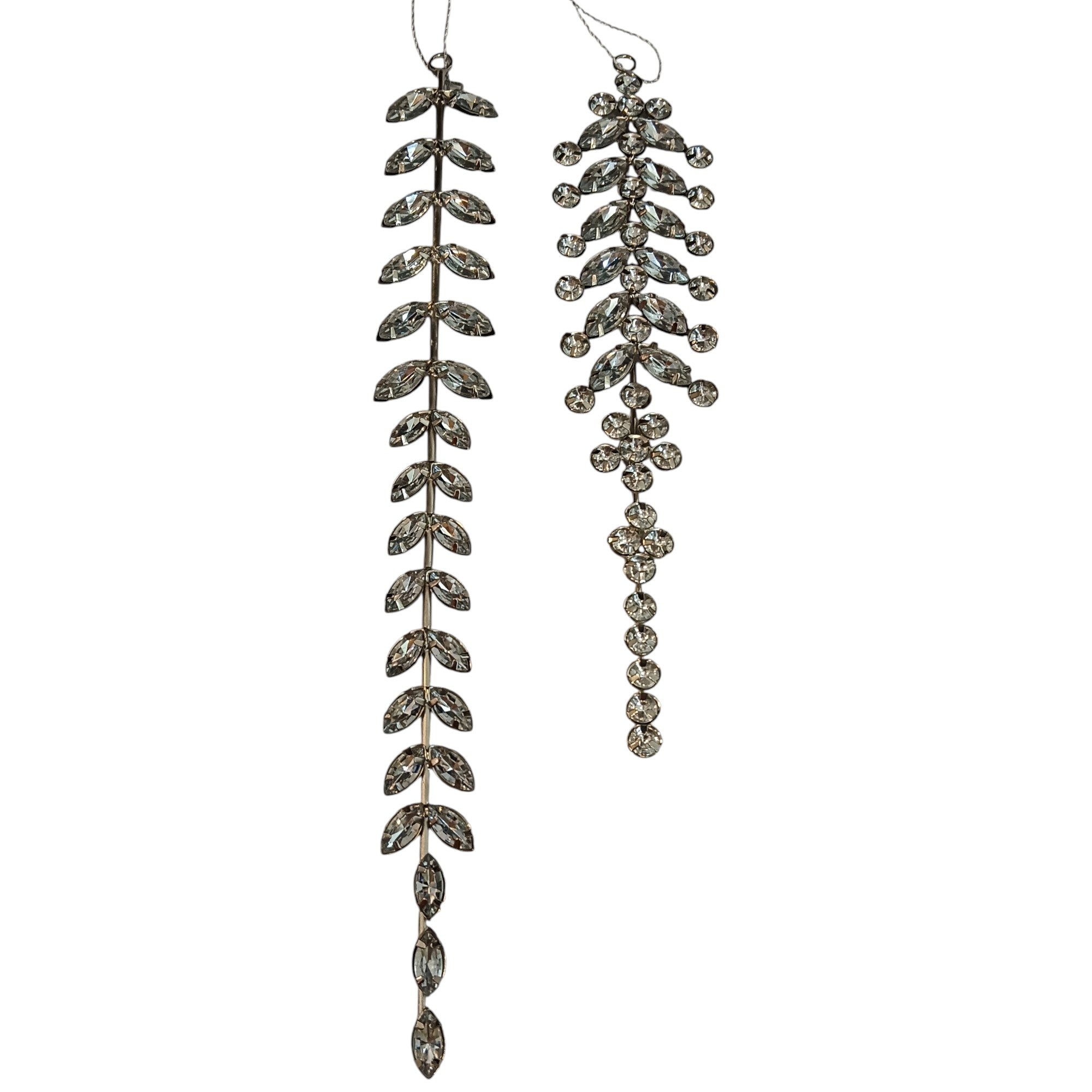 Set of 2 Jewelled Hanging Ornaments for Christmas Tree