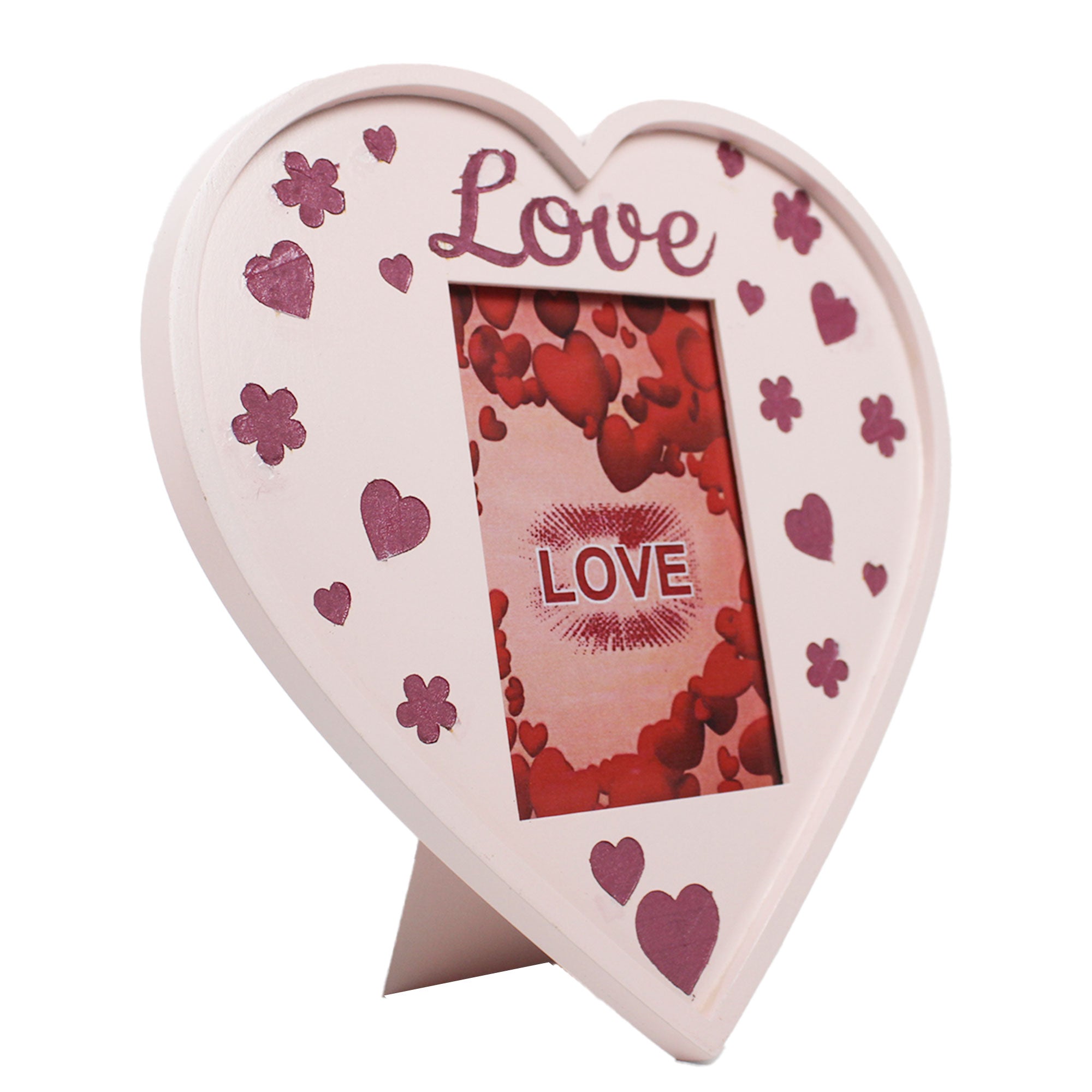 Engraved "Love & Hearts" Picture Frame - Best Gift for Valentine-s Day