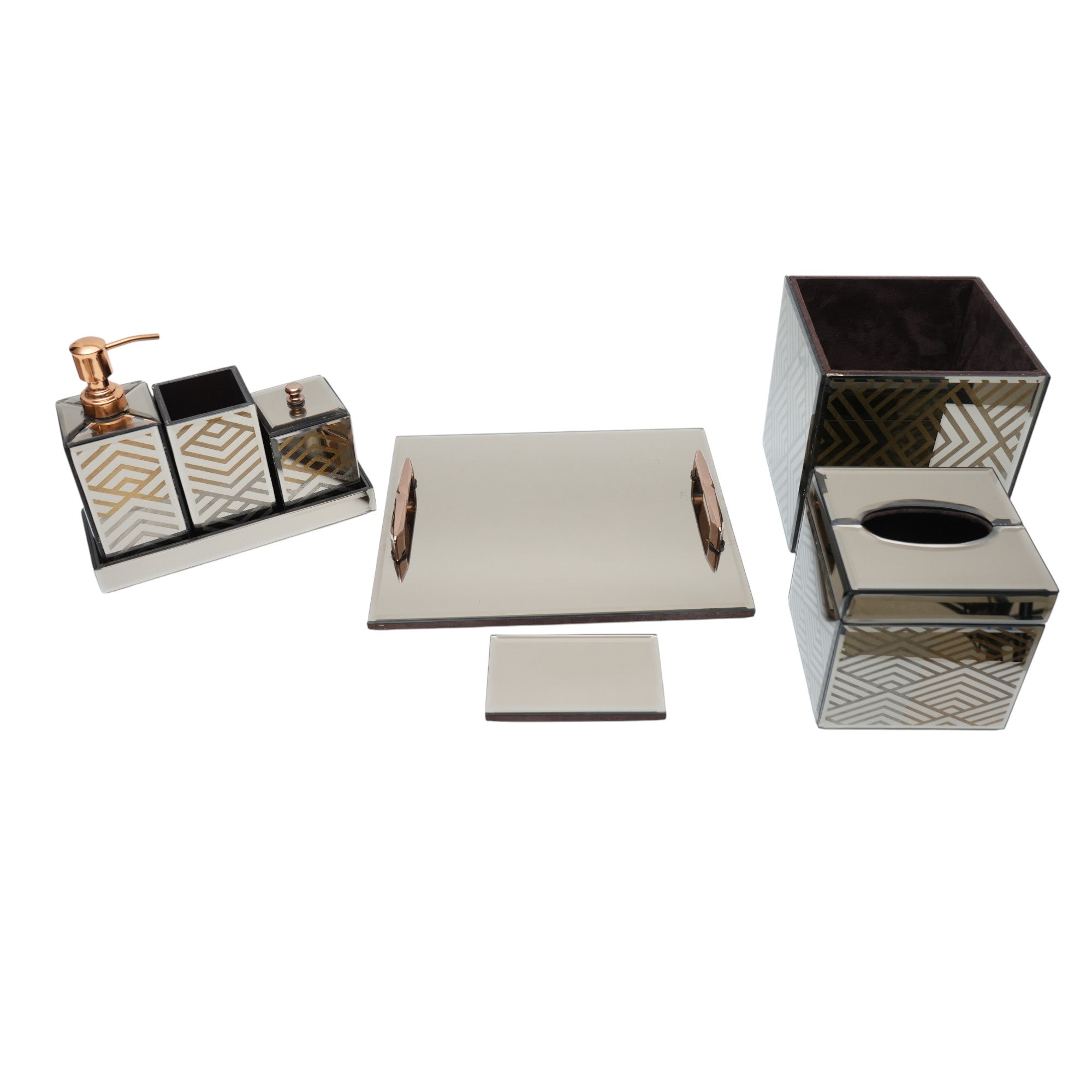  Modern Designer 8-Pieces Bathroom Accessory Set 