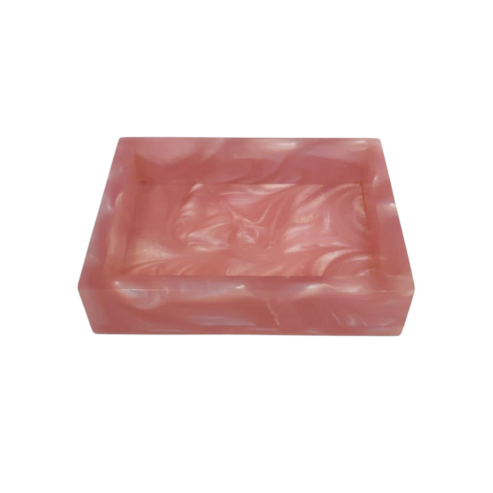 Marbleized Design Resin Soap Dishes – Blue & Pink (Set of Two)