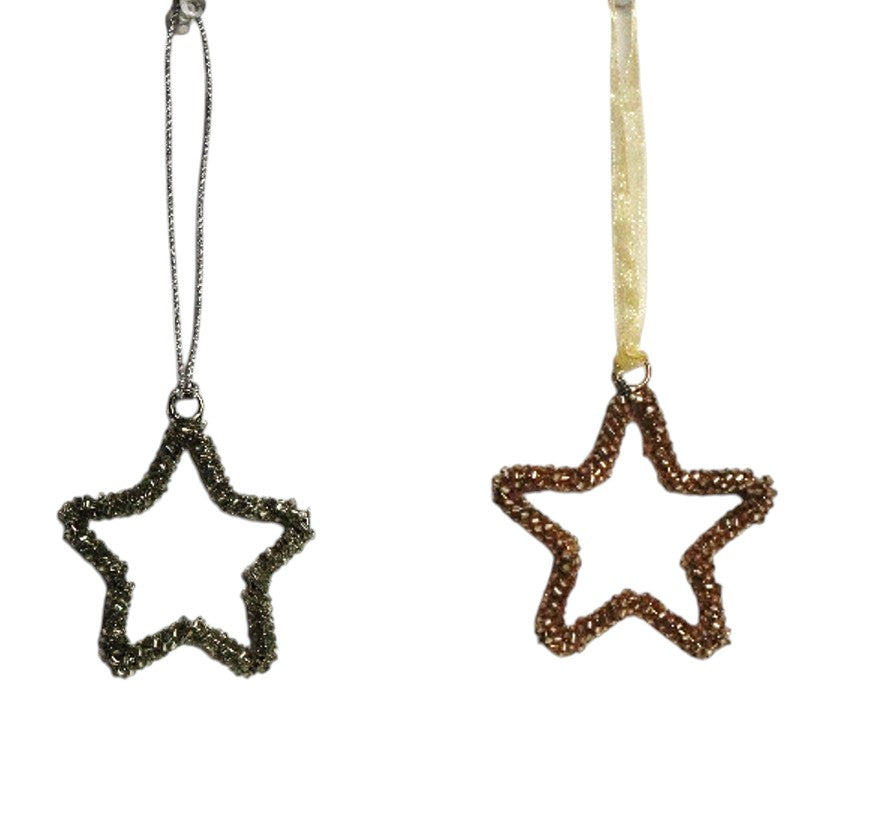  Set of 2 Beaded Heart Shaped for Christmas Decoration 