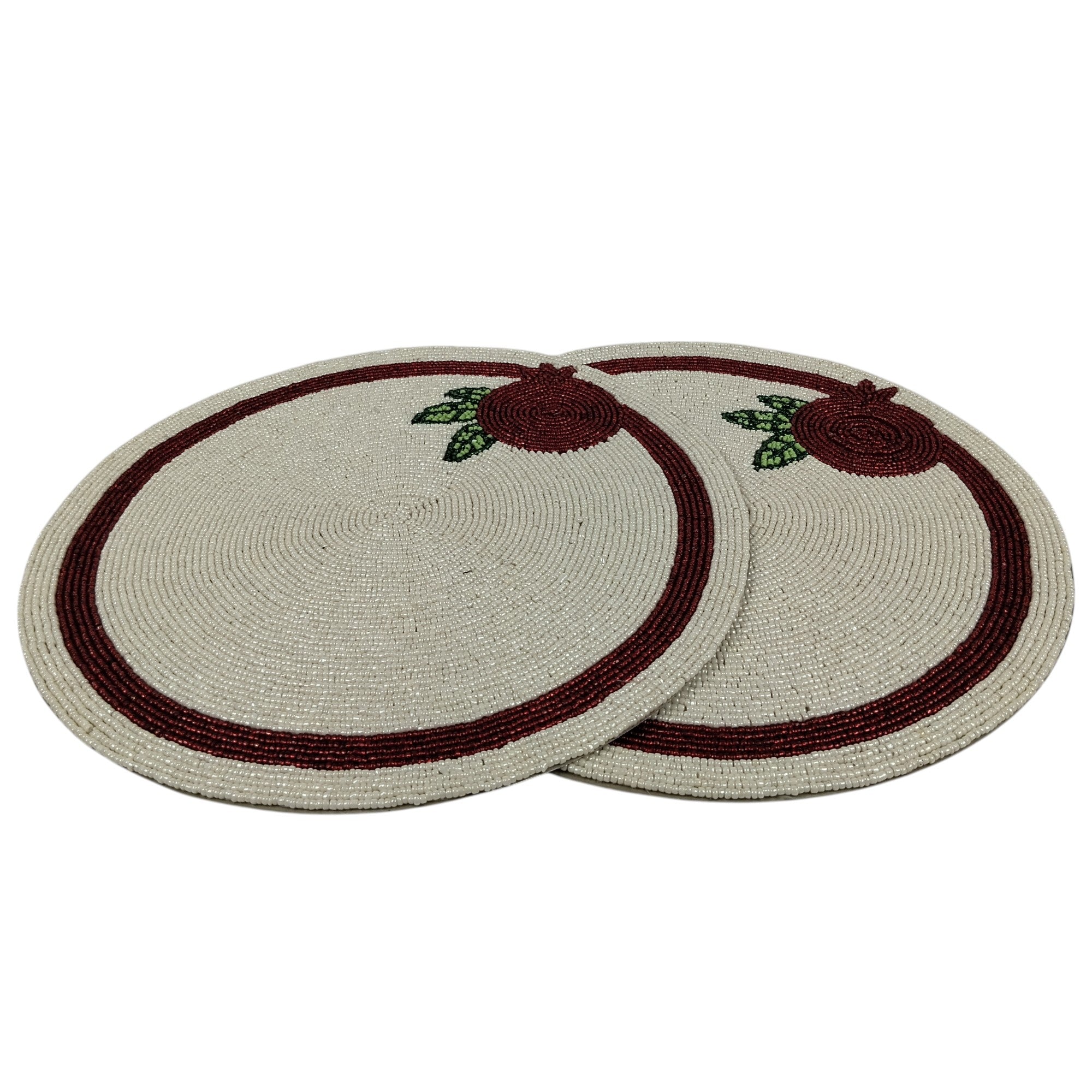 Round Beaded Placemats Set of Two