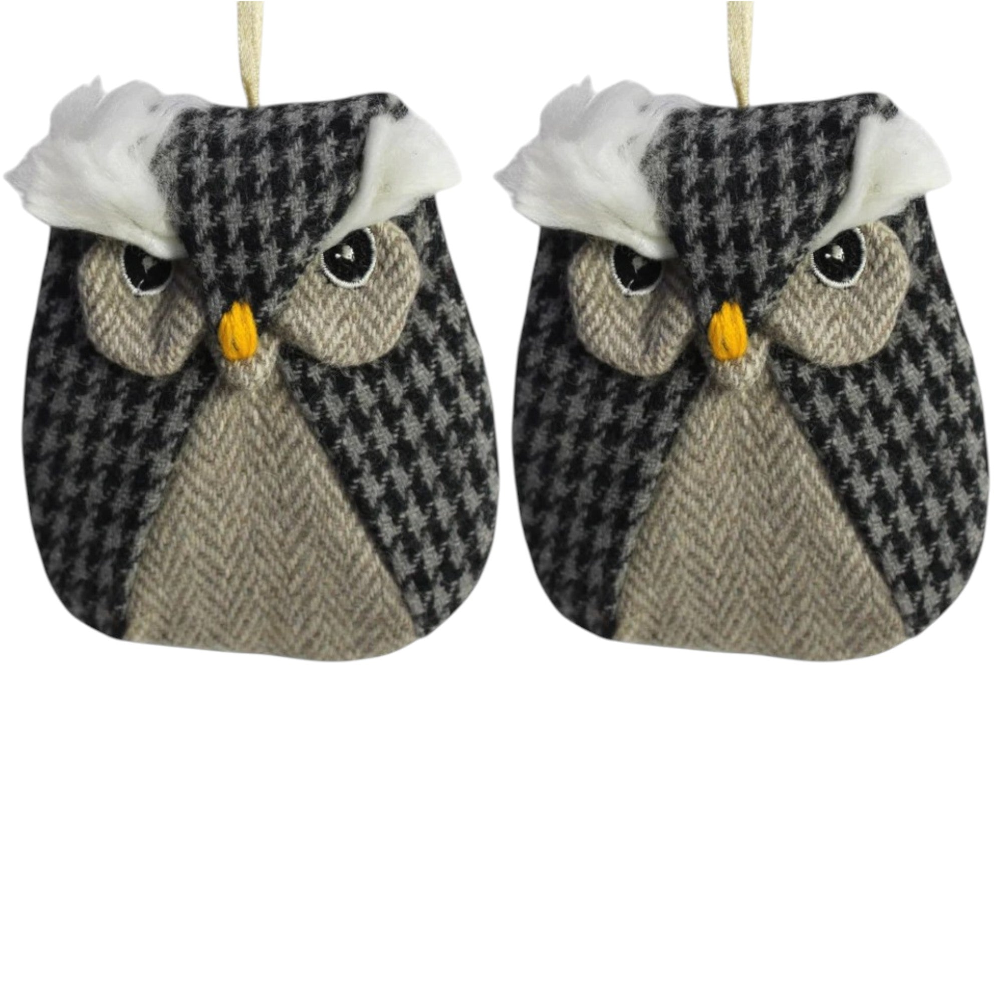 Set of 2 Owl Shaped Christmas Ornament