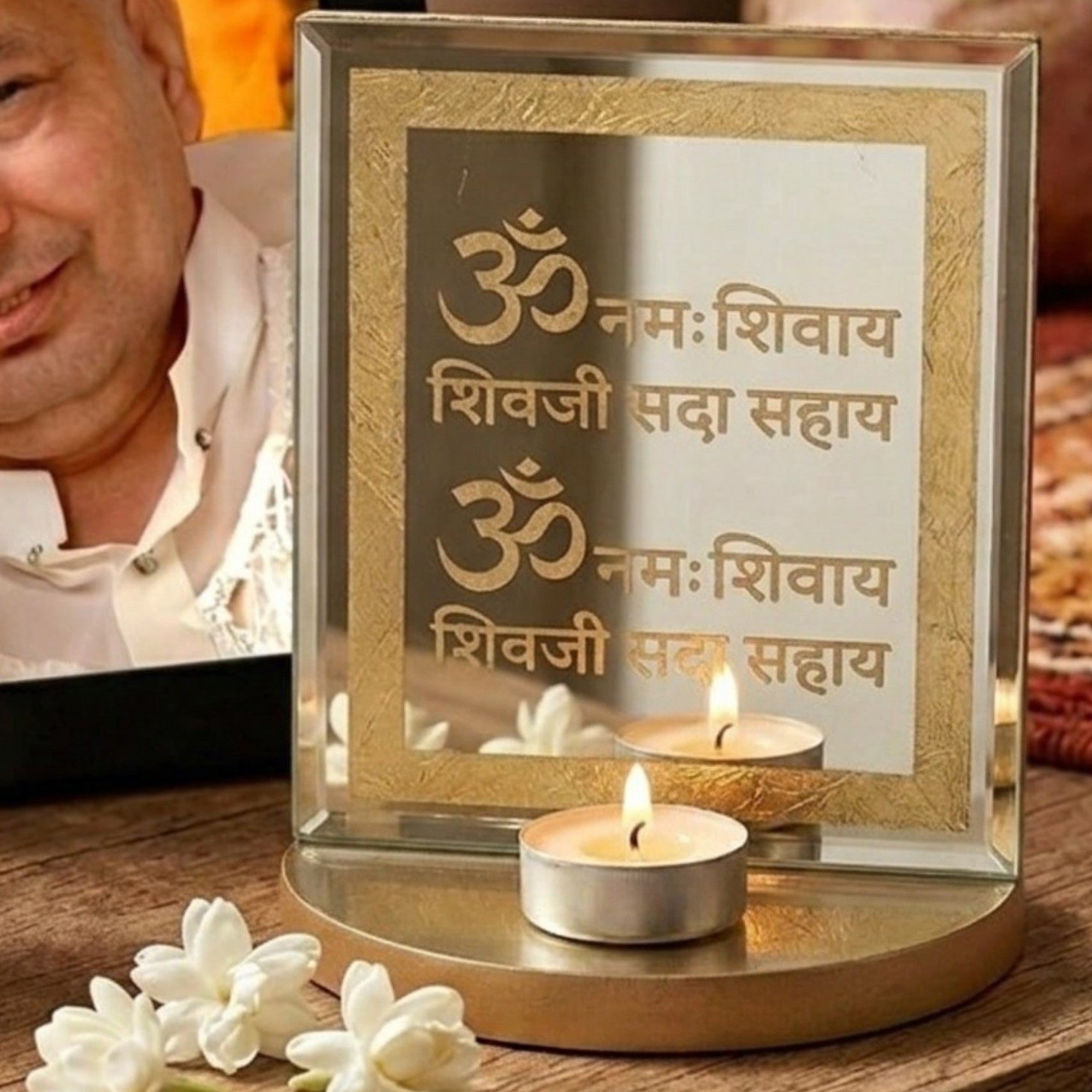  Om Namah Shivaya MANTRA JAAP Guruji Table top for Worship-Decoration-TH-191 
