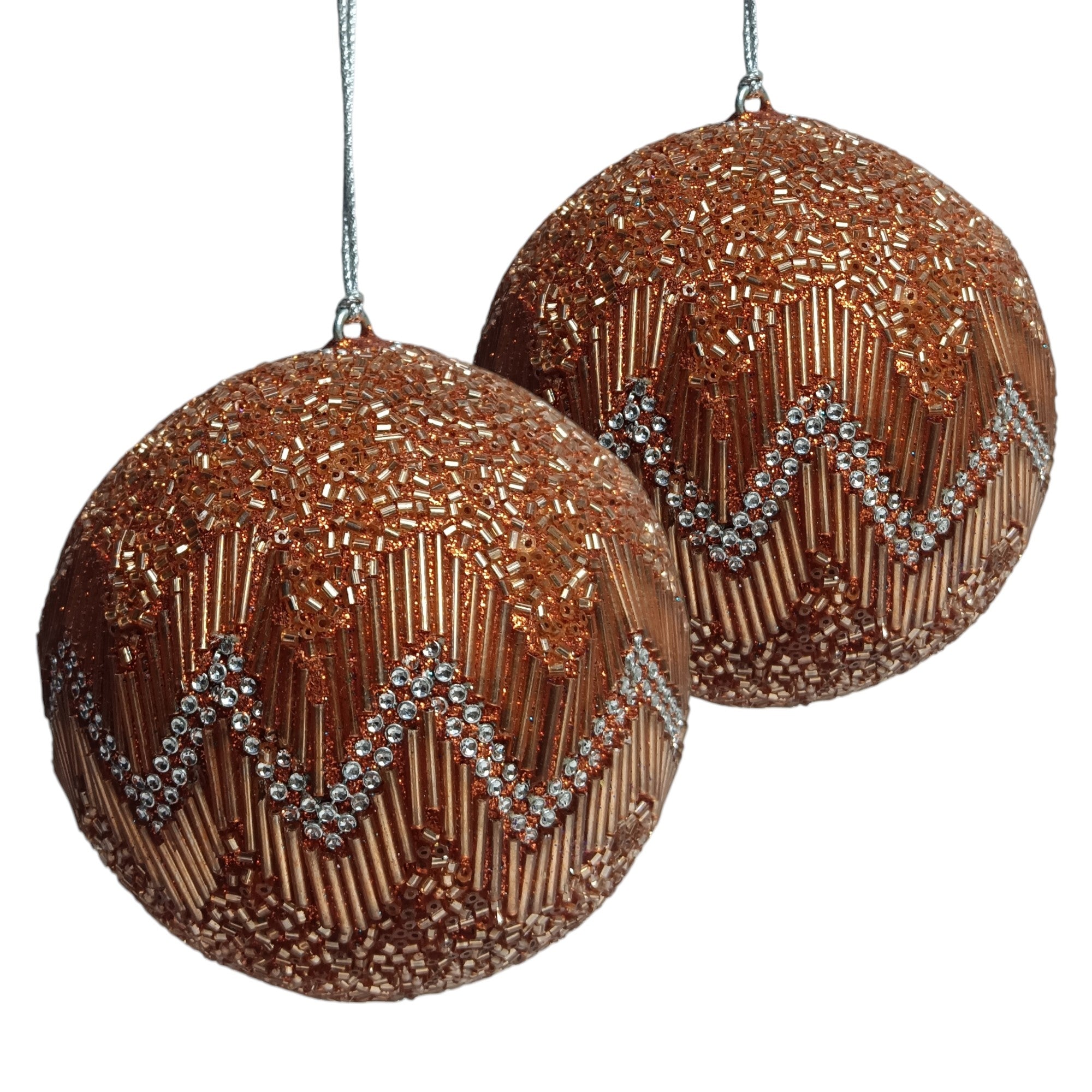  Set of 2 Christmas Tree Hanging Balls Ornaments 