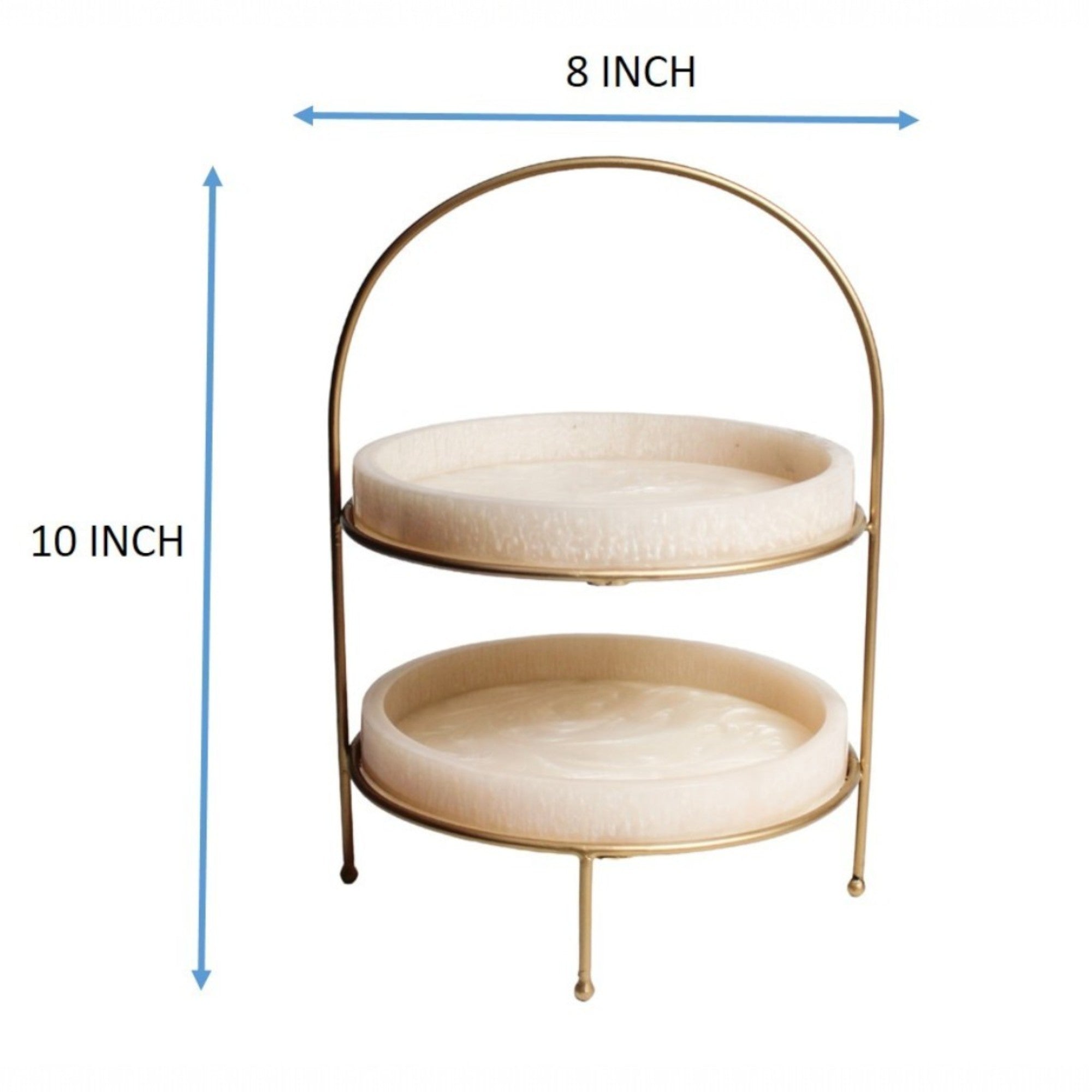 Premium Metal Medium Dome Shape Double Tray Food Platter