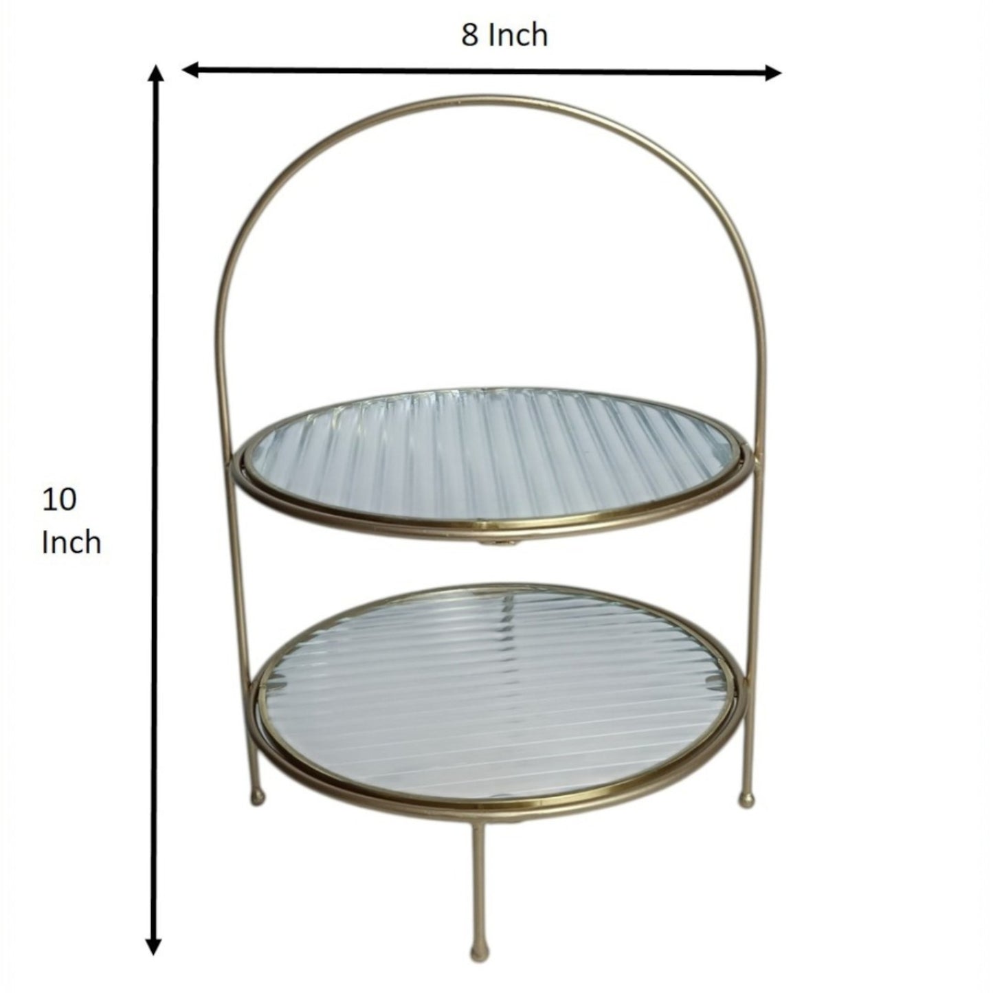 Metal Serving Food Platter with Designer Glass