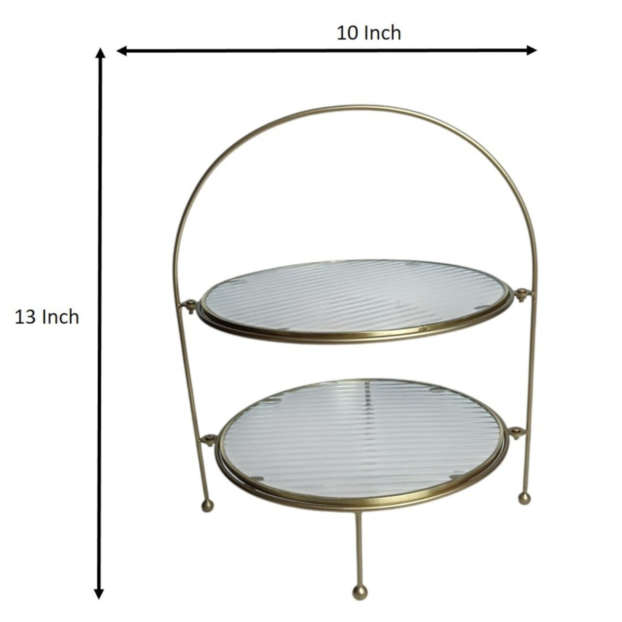 Metal Serving Food Platter with Designer Glass
