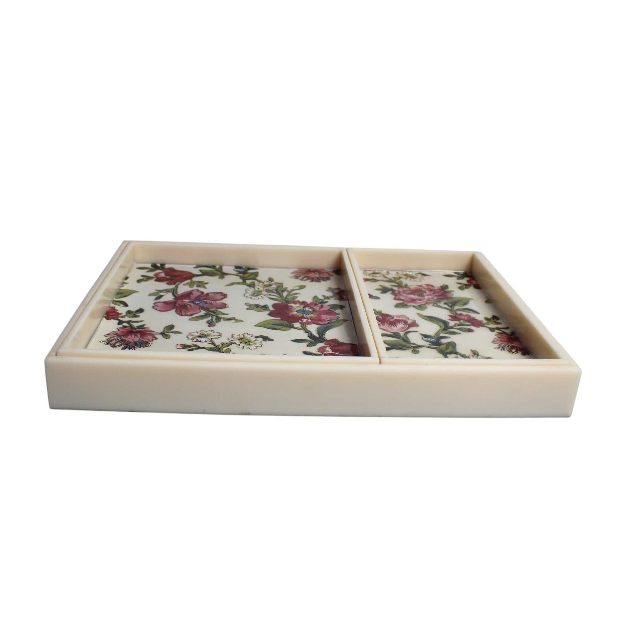 Set of 3 PCs Rose Design Designer Made Tray
