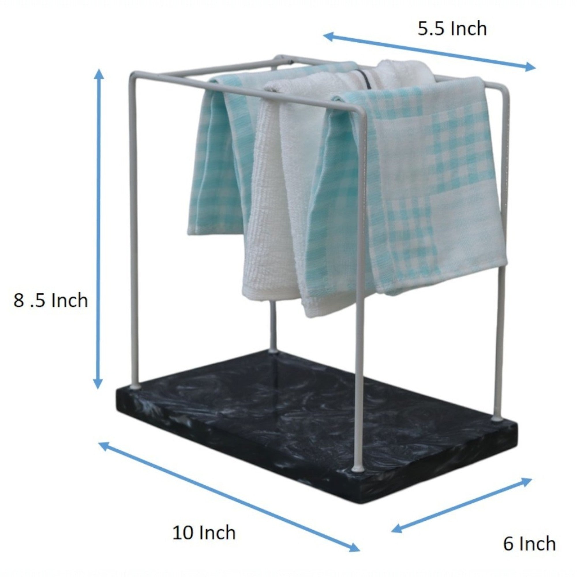 Monkey Bar Metal Towel Stand With Black Resin Base