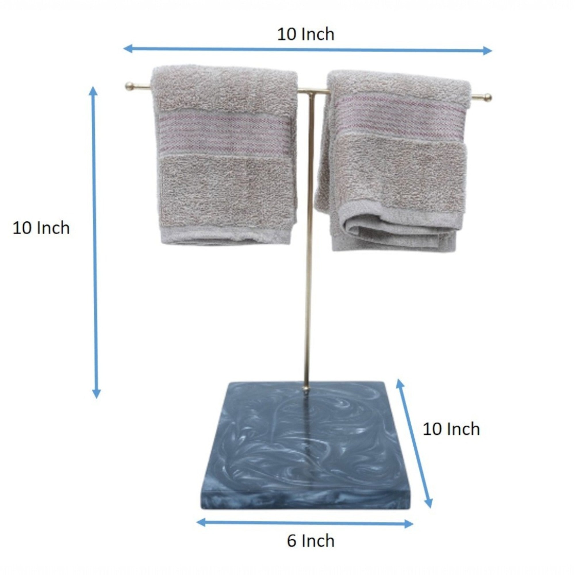 Premium T-Metal Towel Stand With Black Resin Base