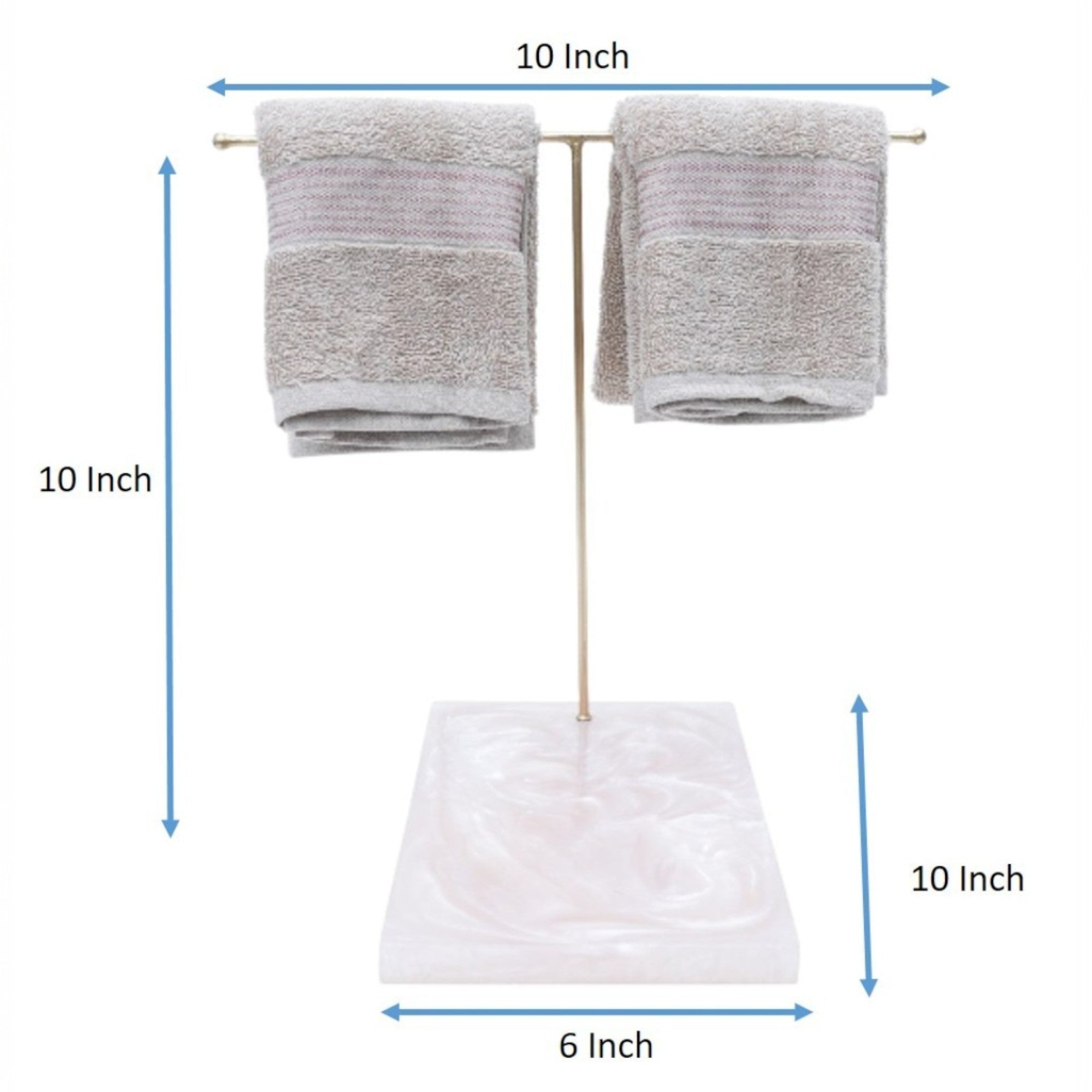 Stylish T-Metal Towel Stand With Beige Resin Base