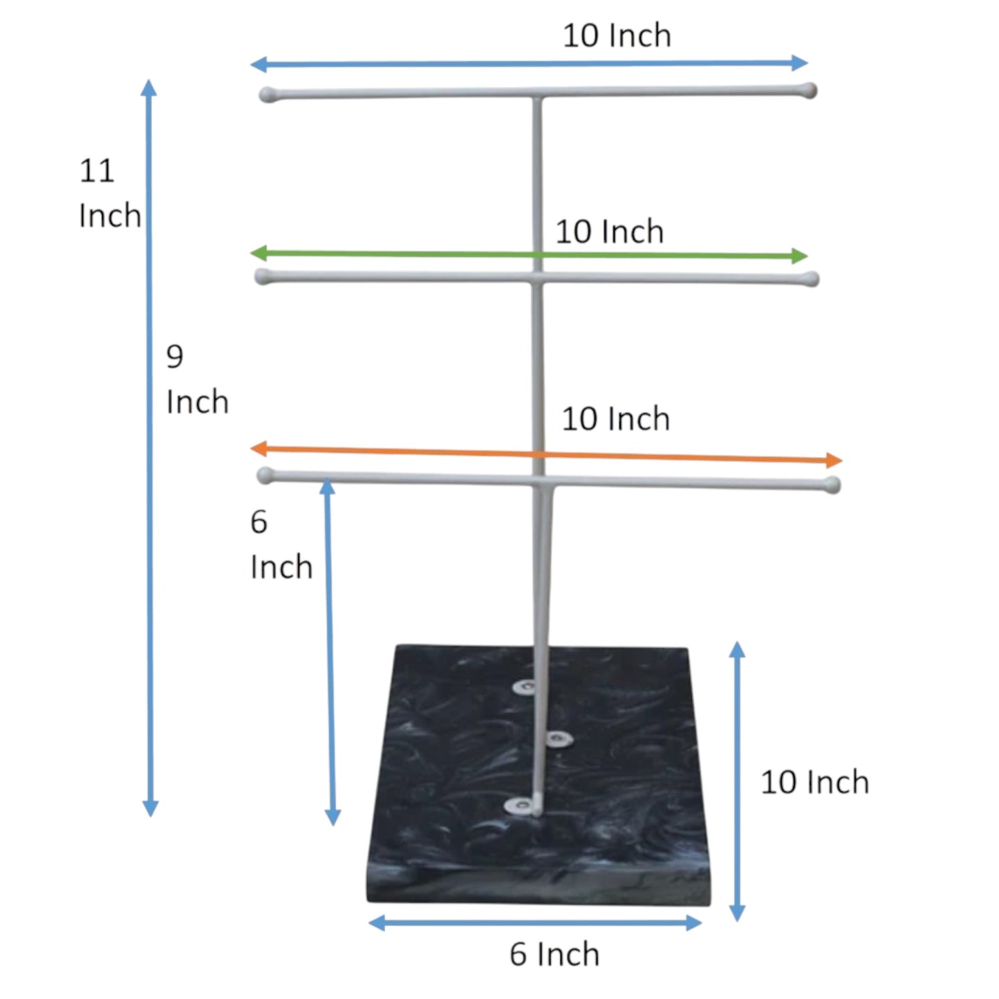 Designer Step Towel Stand With Black Resin Base