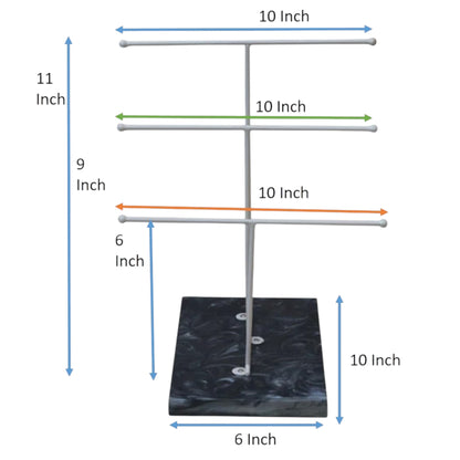 Designer Step Towel Stand With Black Resin Base