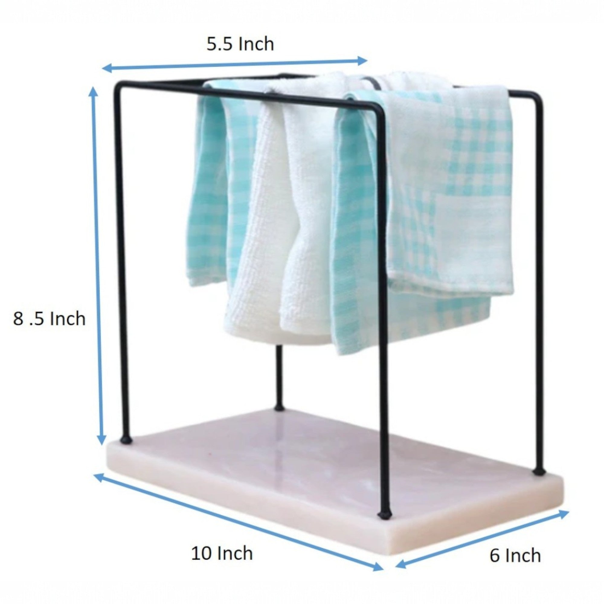 Monkey Bar Metal Towel Stand With Beige Resin Base