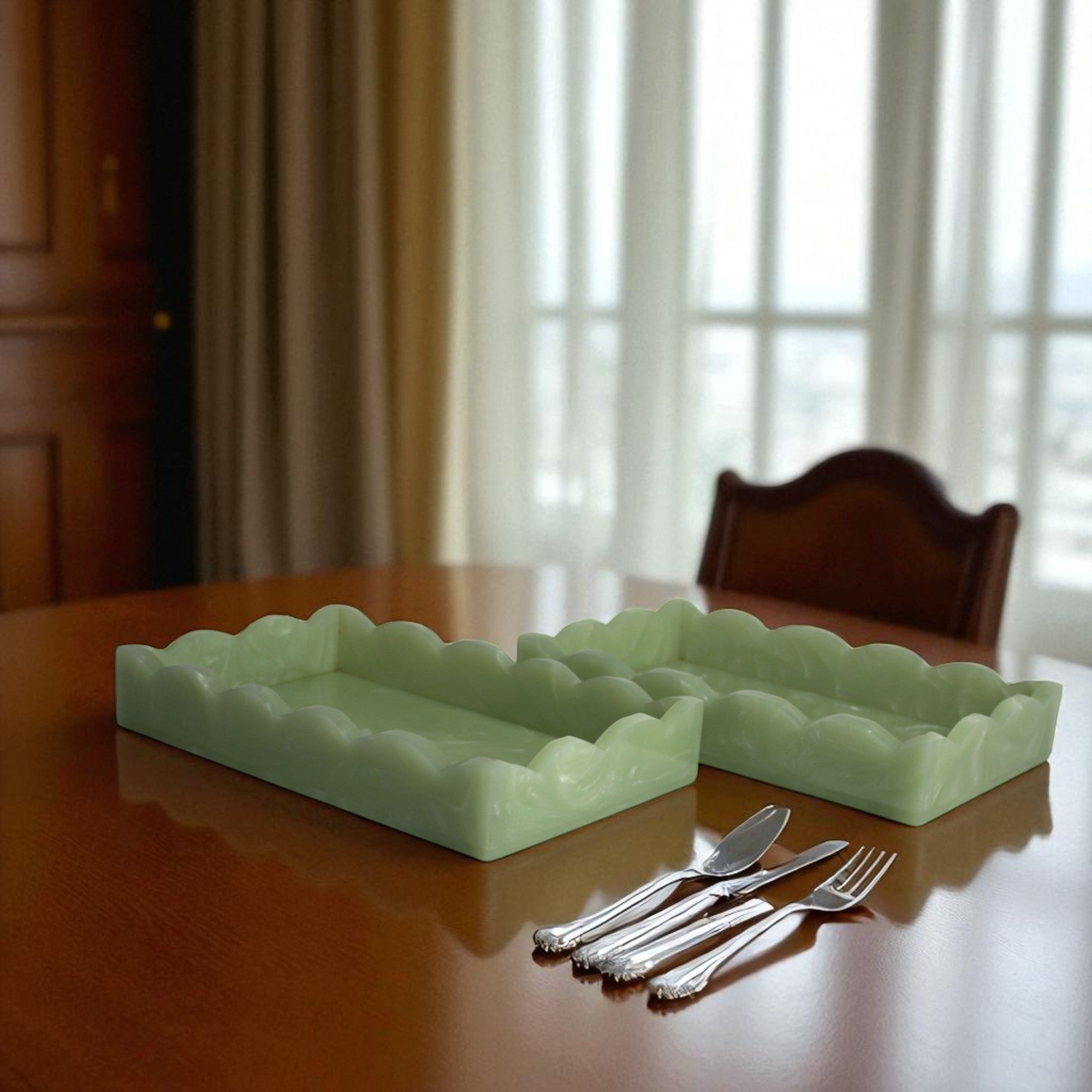 Elegant Decorative Multipurpose Tray Set of Two