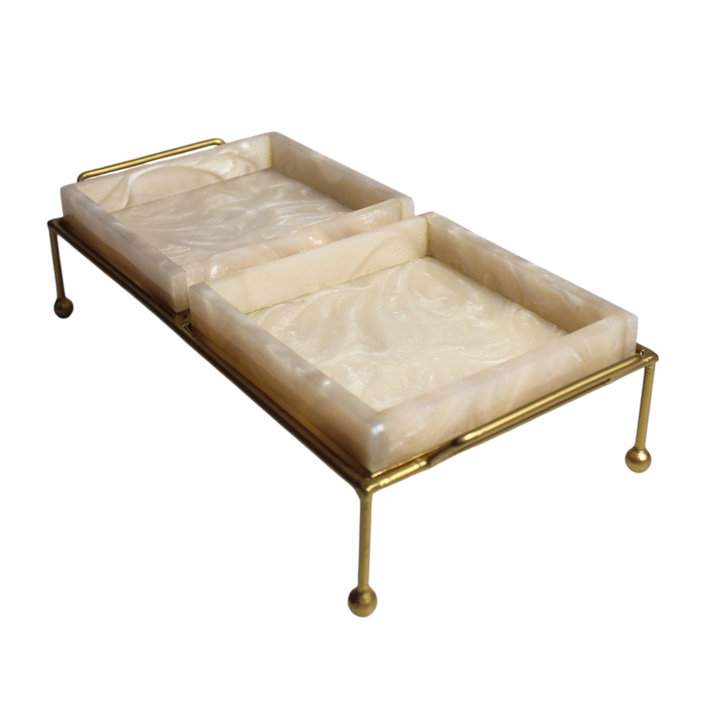 Premium Metal Twin Tray Serving Food Platter
